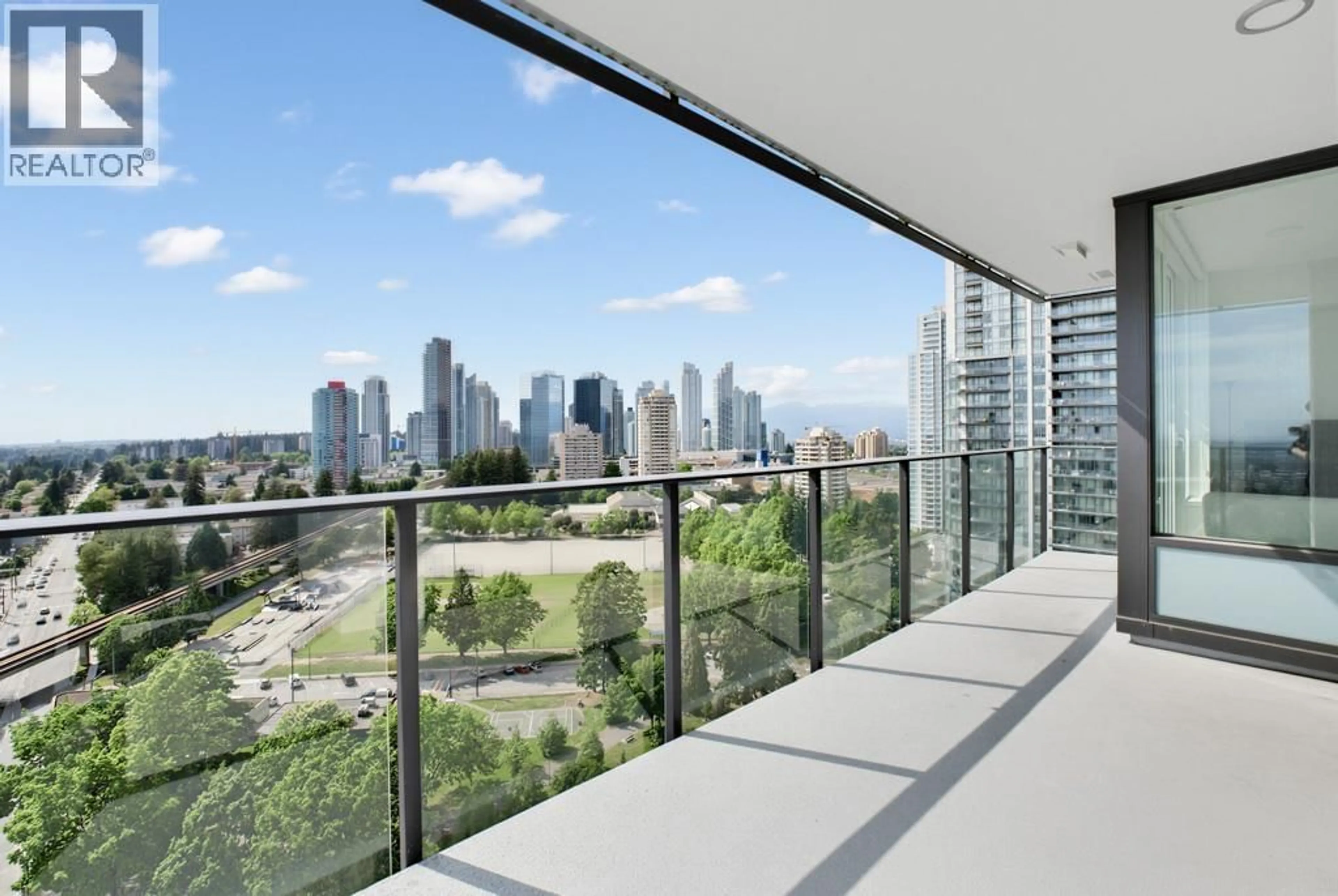Balcony in the apartment, city buildings view from balcony for 1809 - 6699 DUNBLANE AVENUE, Burnaby British Columbia V5H0J8