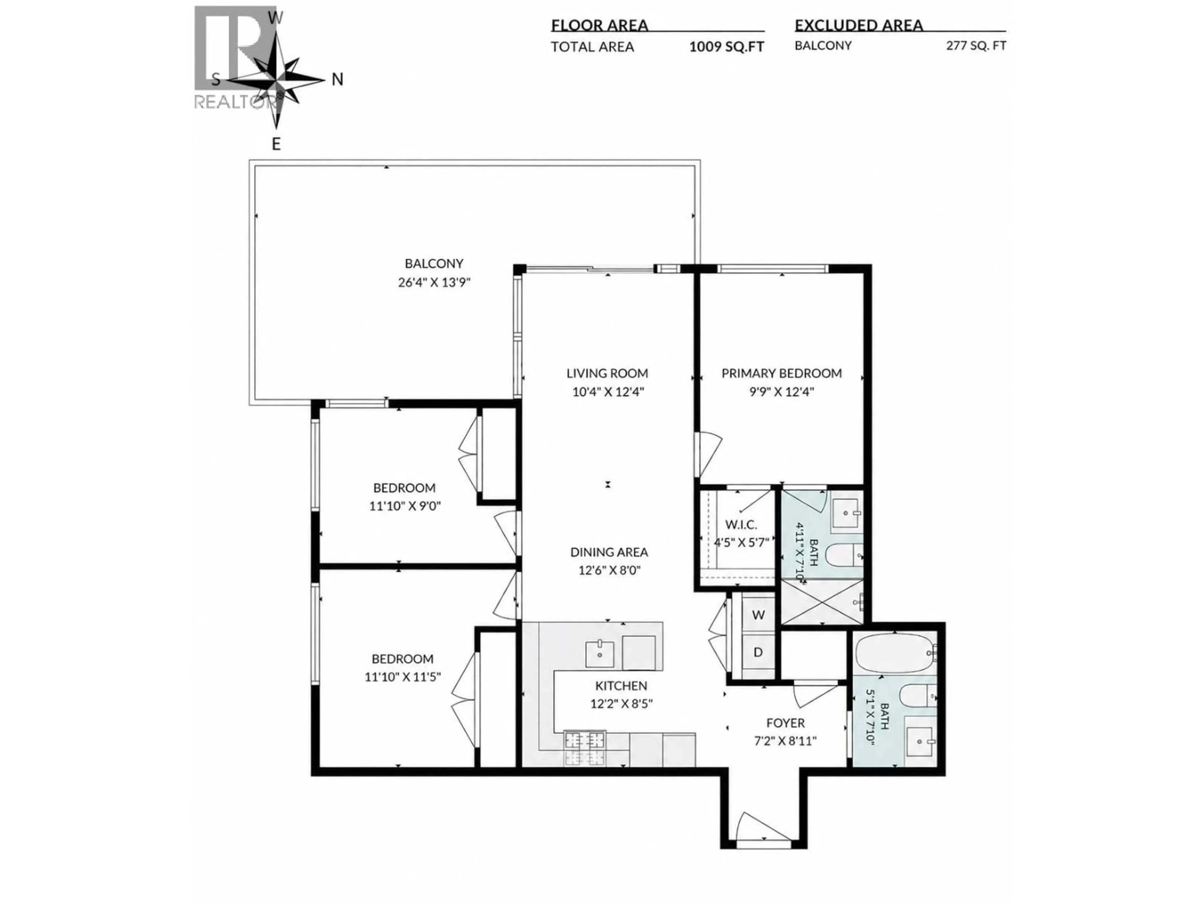 Floor plan for 1809 - 6699 DUNBLANE AVENUE, Burnaby British Columbia V5H0J8