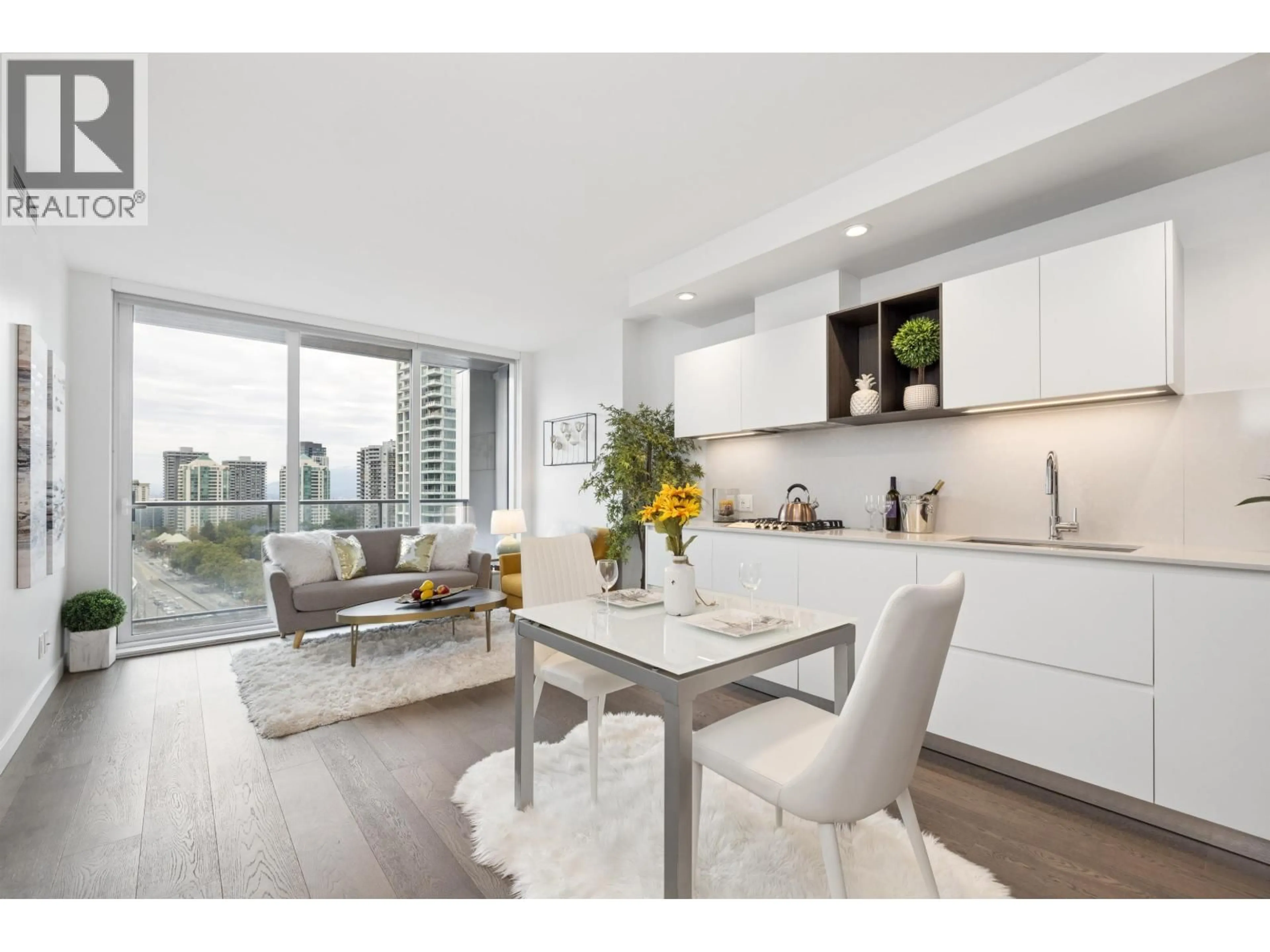 Open concept kitchen, wood/laminate floor for 1206 - 6000 MCKAY AVENUE, Burnaby British Columbia V5H0K2