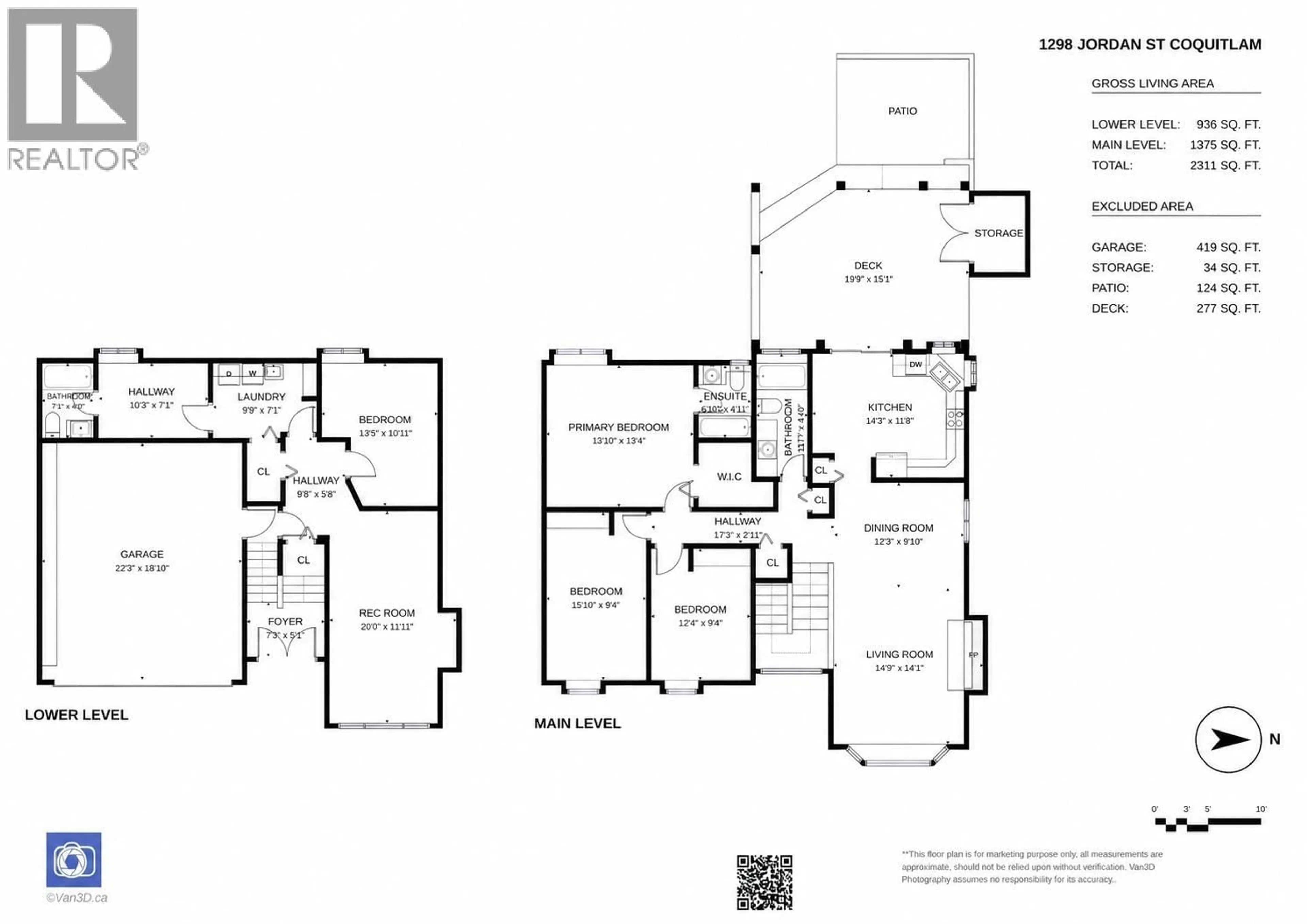 Floor plan for 1298 JORDAN STREET, Coquitlam British Columbia V3B6M7
