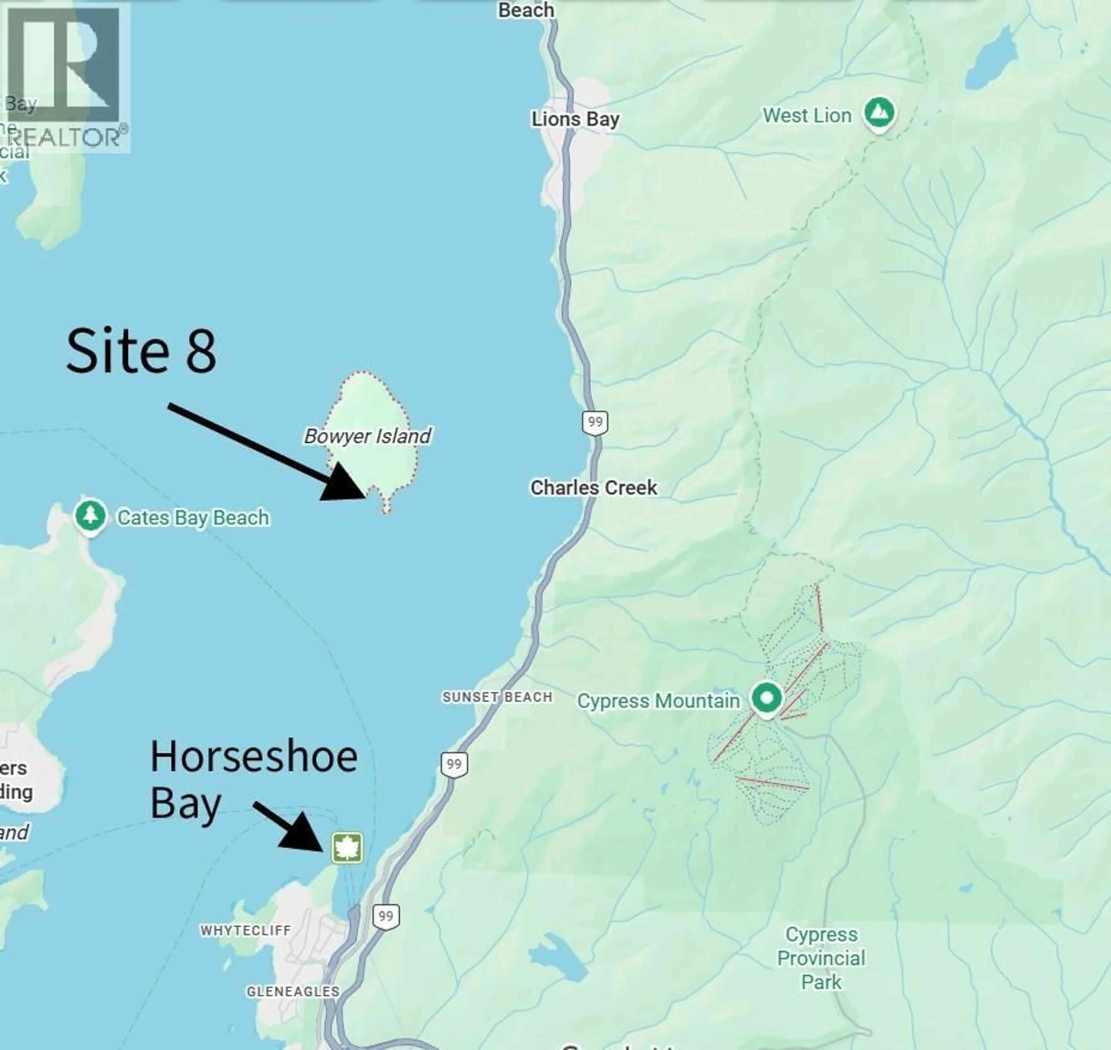 Picture of a map for SITE 8 - SC 122 BOWYER ISLAND ESTATES, Other Islands British Columbia V0V1V0