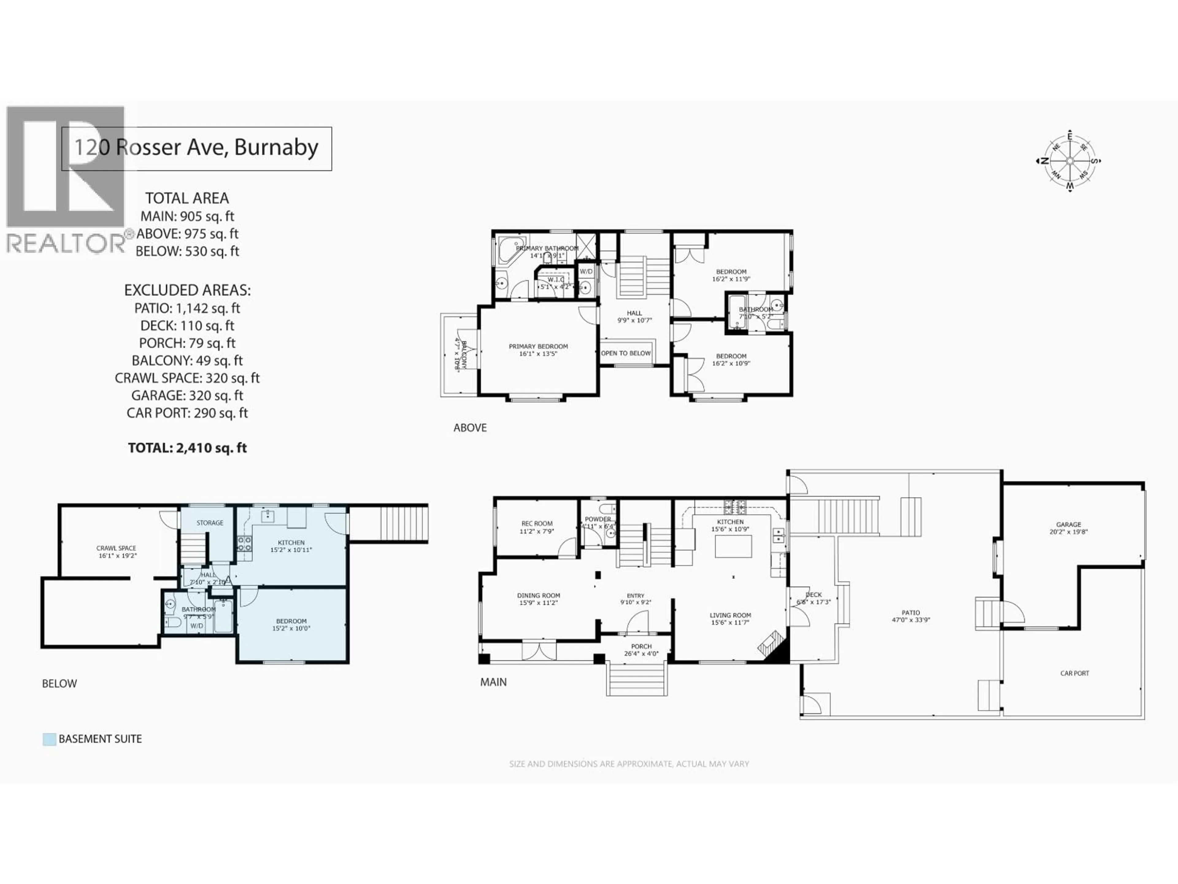 Floor plan for 120 ROSSER AVENUE, Burnaby British Columbia V5C5C3