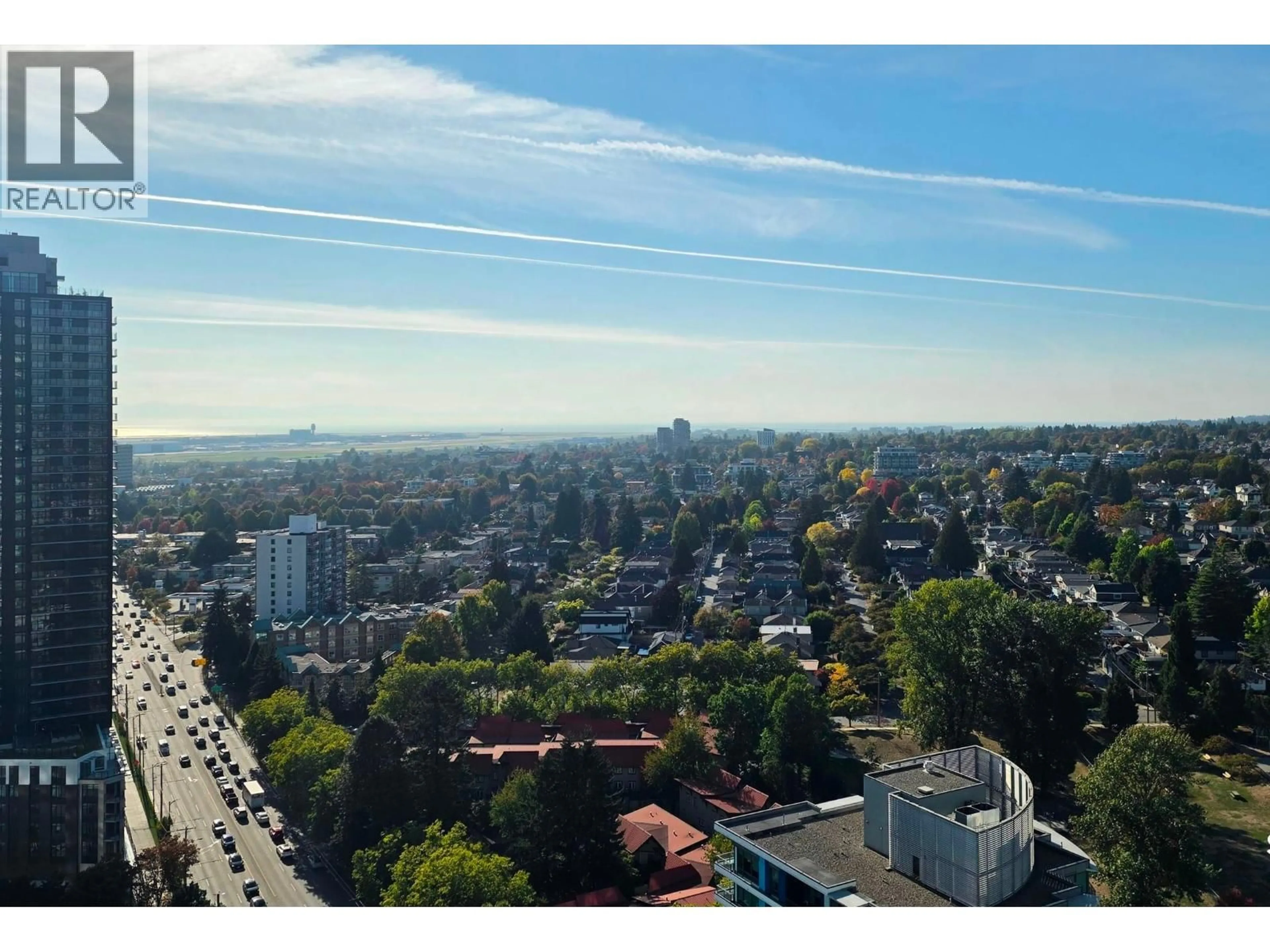 A pic from outside/outdoor area/front of a property/back of a property/a pic from drone, city buildings view from balcony for 2905 - 488 MARINE DRIVE, Vancouver British Columbia V5X0C6