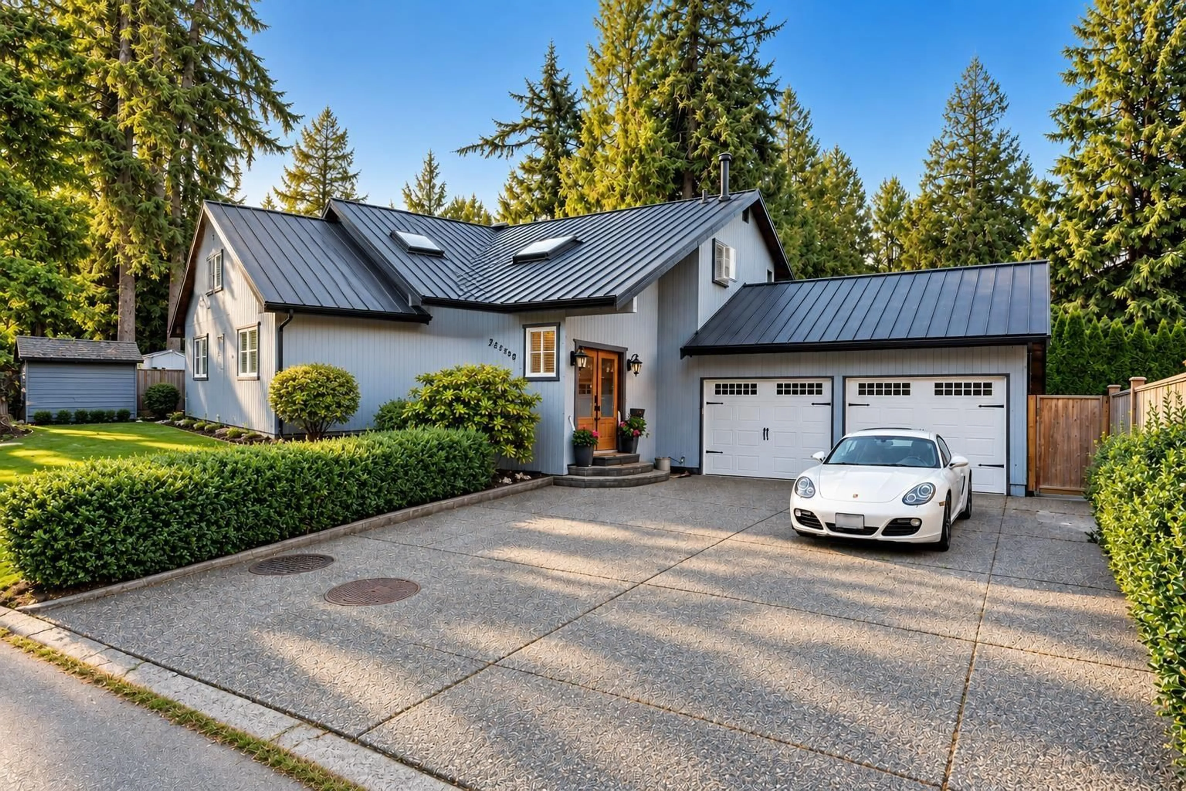 Home with vinyl exterior material, street for 20560 45A AVENUE, Langley British Columbia V3A5W1