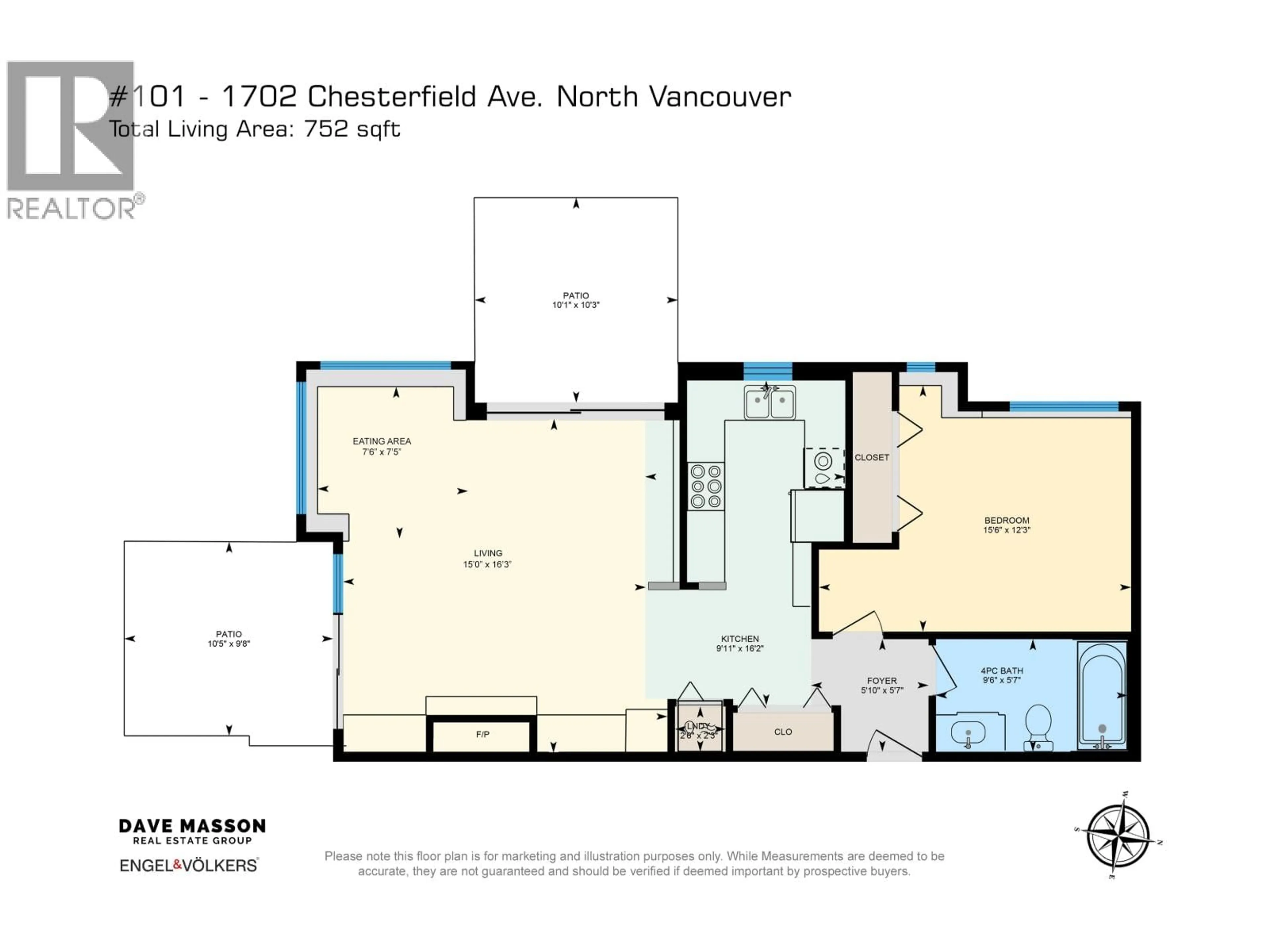 Floor plan for 101 - 1702 CHESTERFIELD AVENUE, North Vancouver British Columbia V7M2P1
