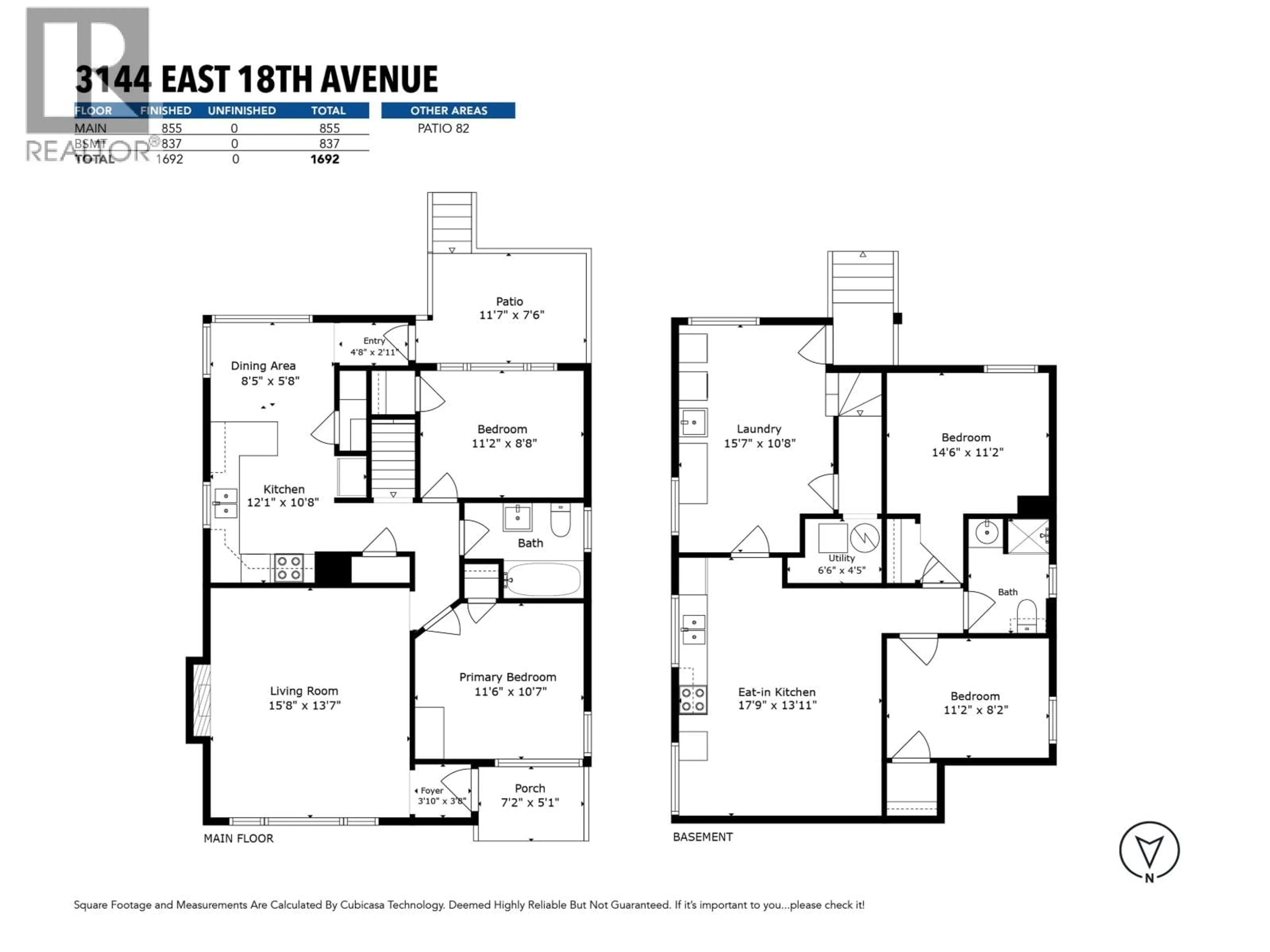 Floor plan for 3144 18TH AVENUE, Vancouver British Columbia V5M2R5