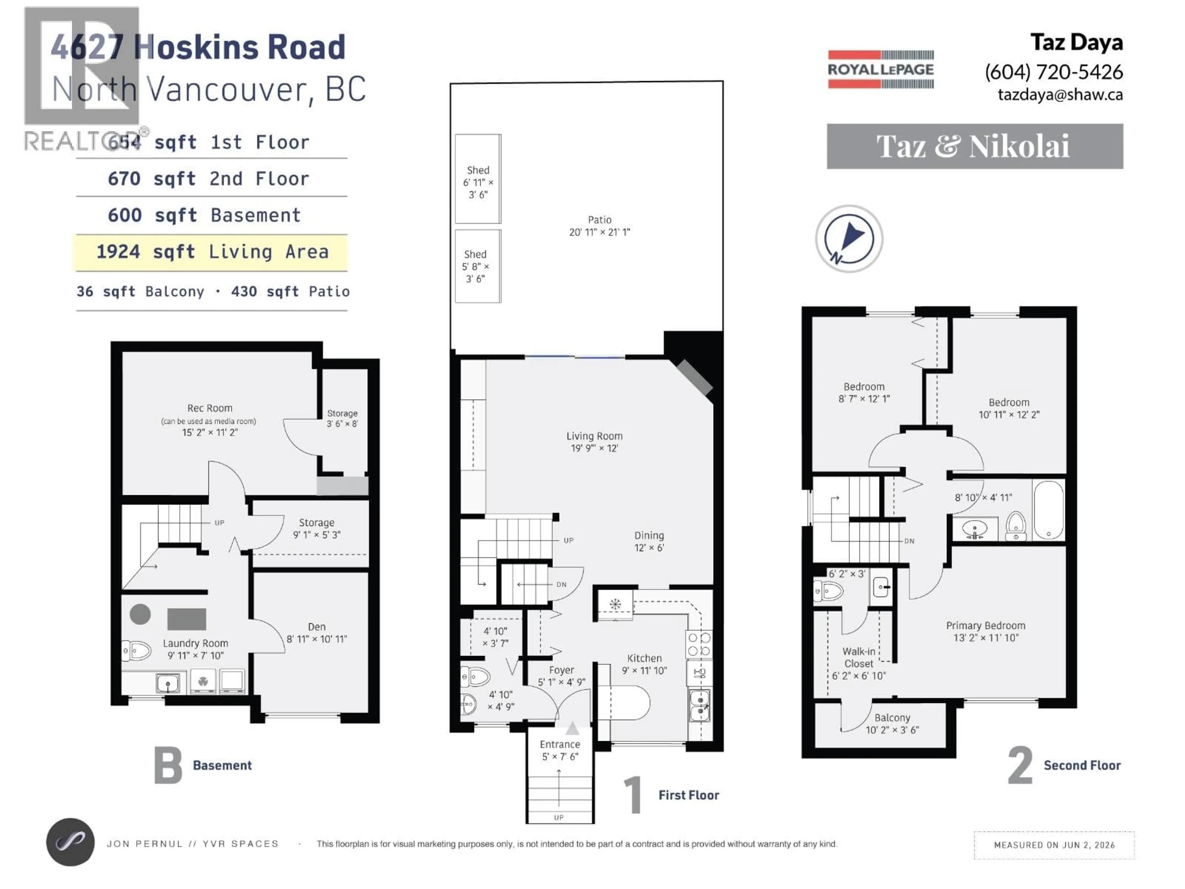 Floor plan for 4627 HOSKINS ROAD, North Vancouver British Columbia V7K2R2