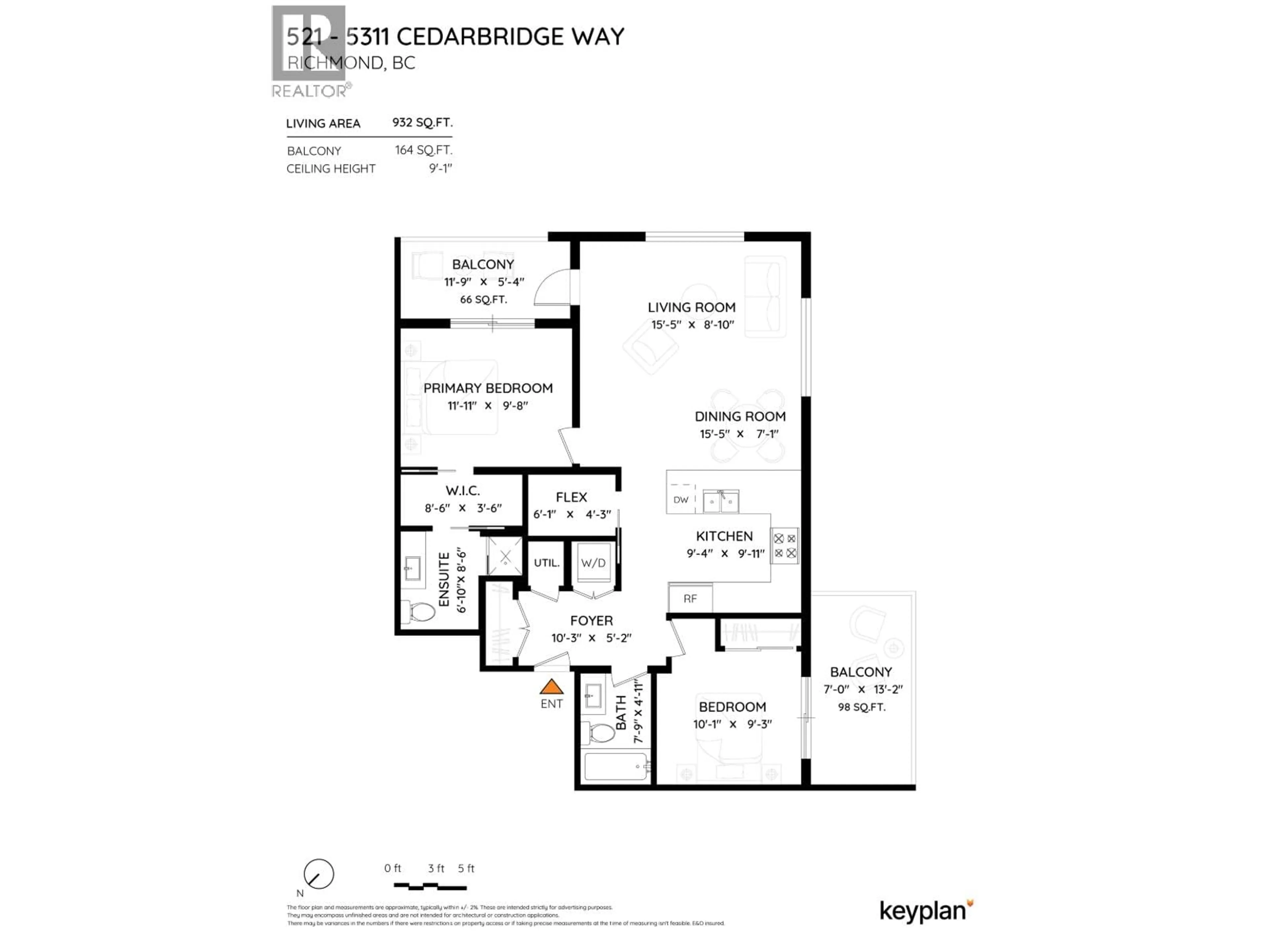 Floor plan for 521 - 5311 CEDARBRIDGE WAY, Richmond British Columbia V6X0M3