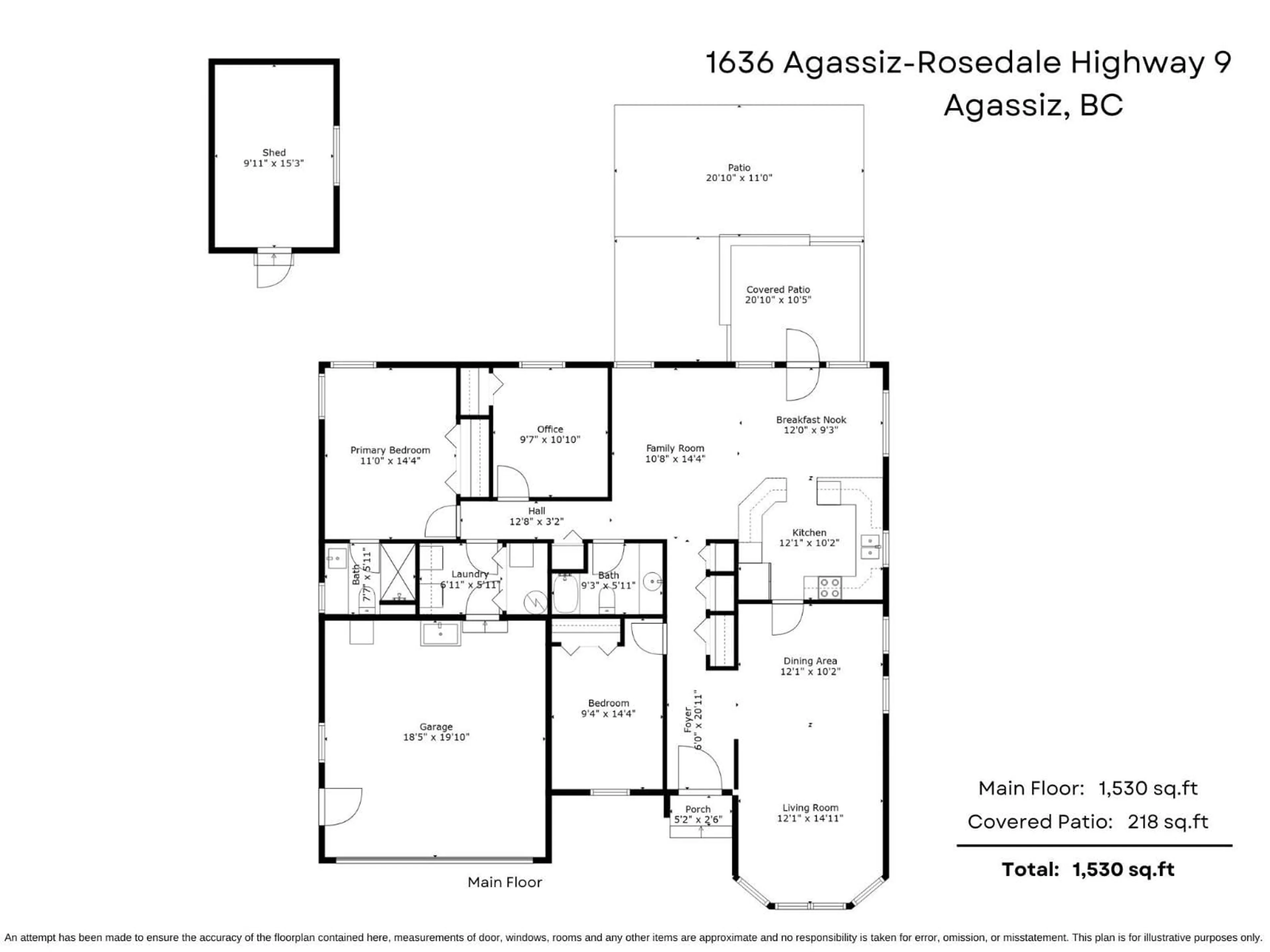 Floor plan for 1636 AGASSIZ-ROSEDALE NO 9 HIGHWAY, Agassiz British Columbia V0M1A3