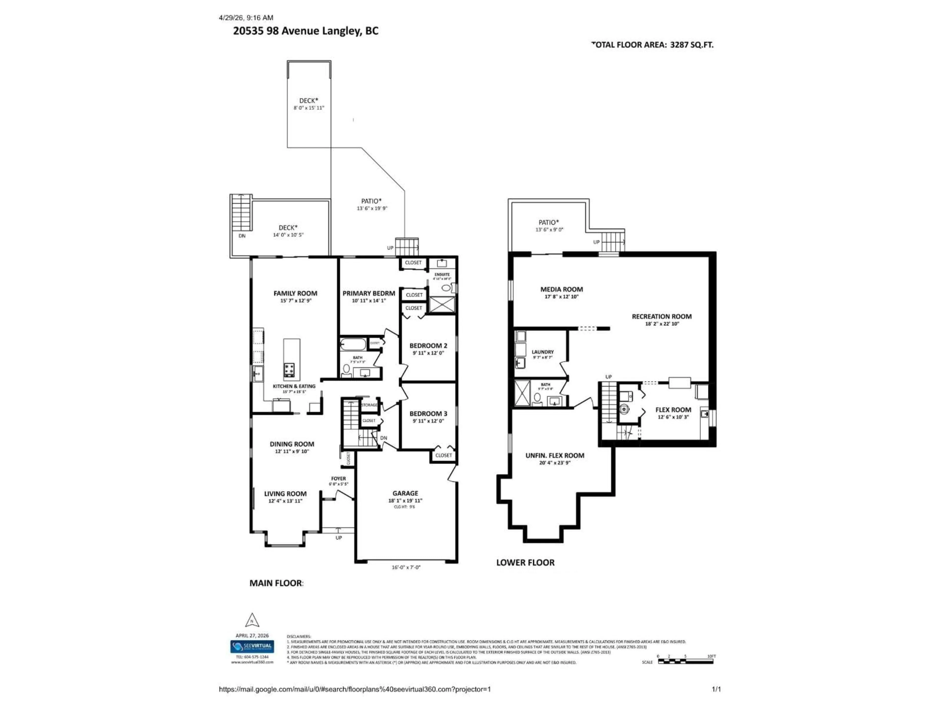Floor plan for 20535 98 AVENUE, Langley British Columbia V1M2H6