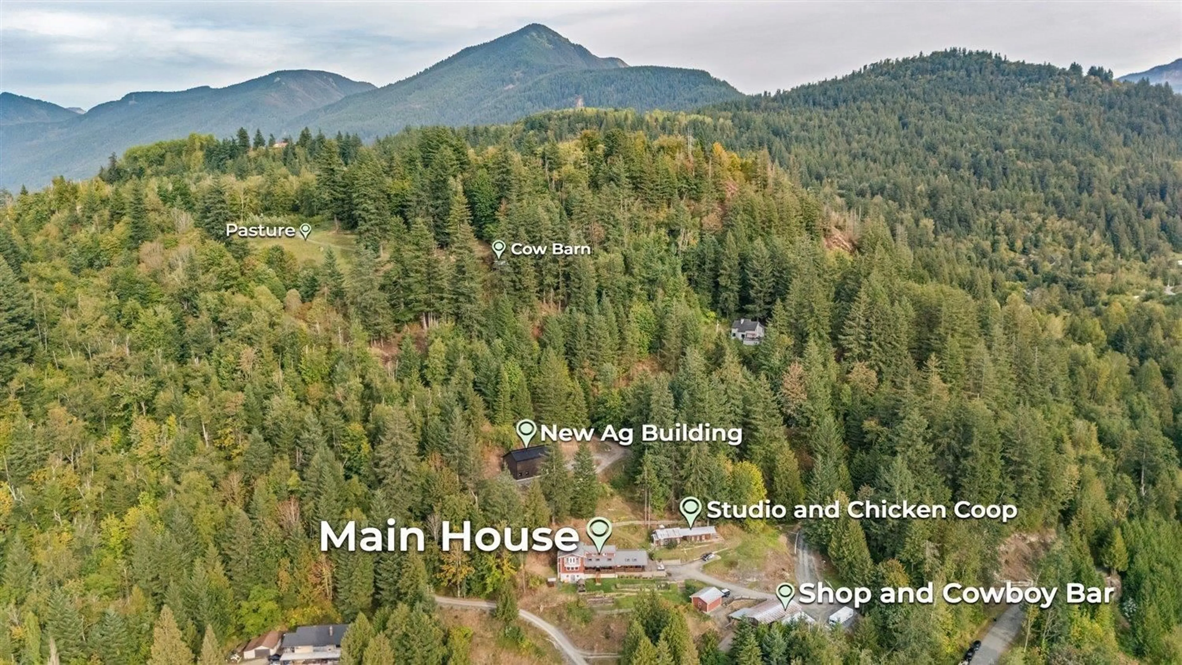 A pic from outside/outdoor area/front of a property/back of a property/a pic from drone, mountain view for 48625 WINCOTT ROAD, Ryder Lake British Columbia V4Z1H1