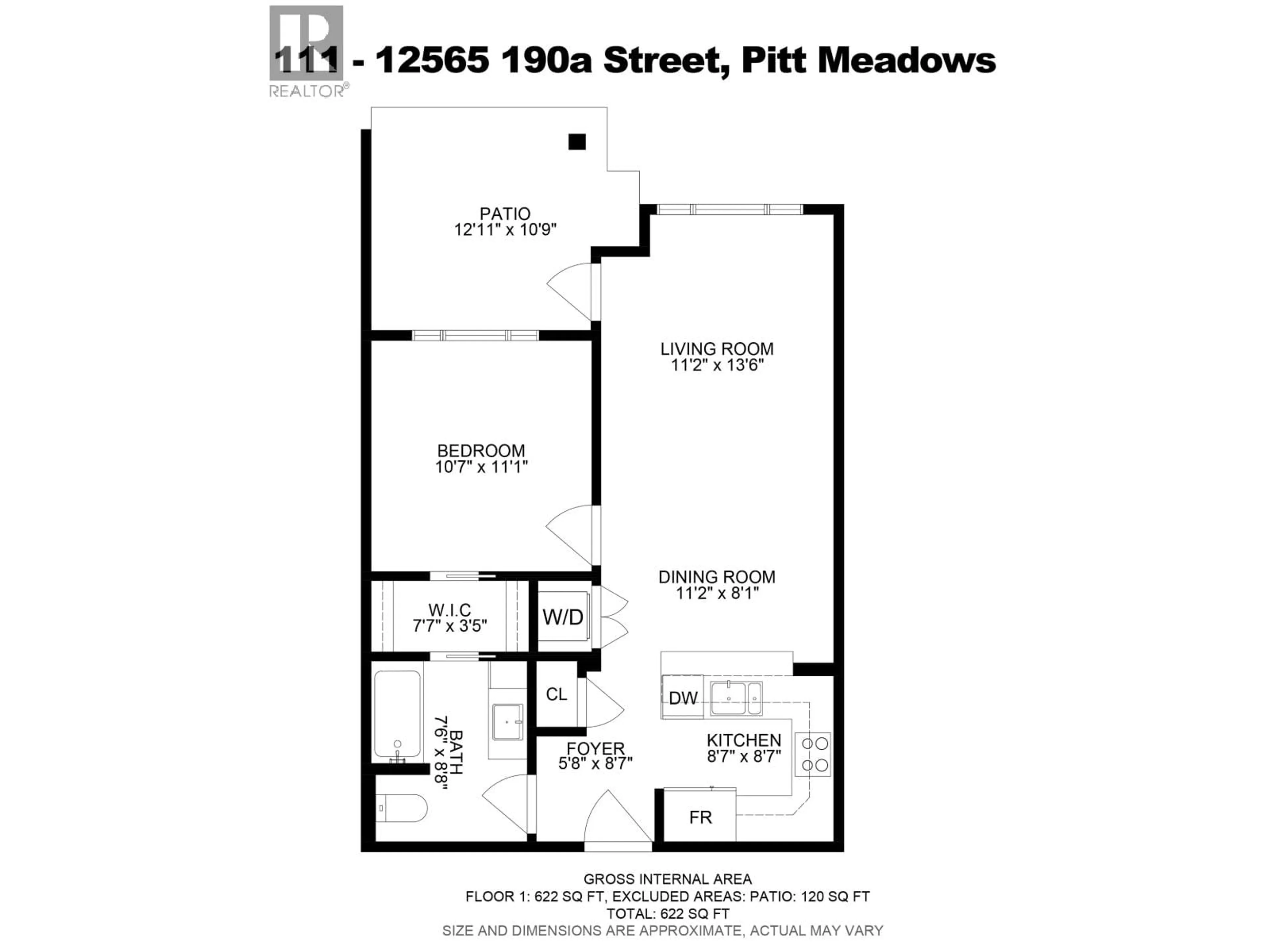 Floor plan for 111 - 12565 190A STREET, Pitt Meadows British Columbia V3Y0E1