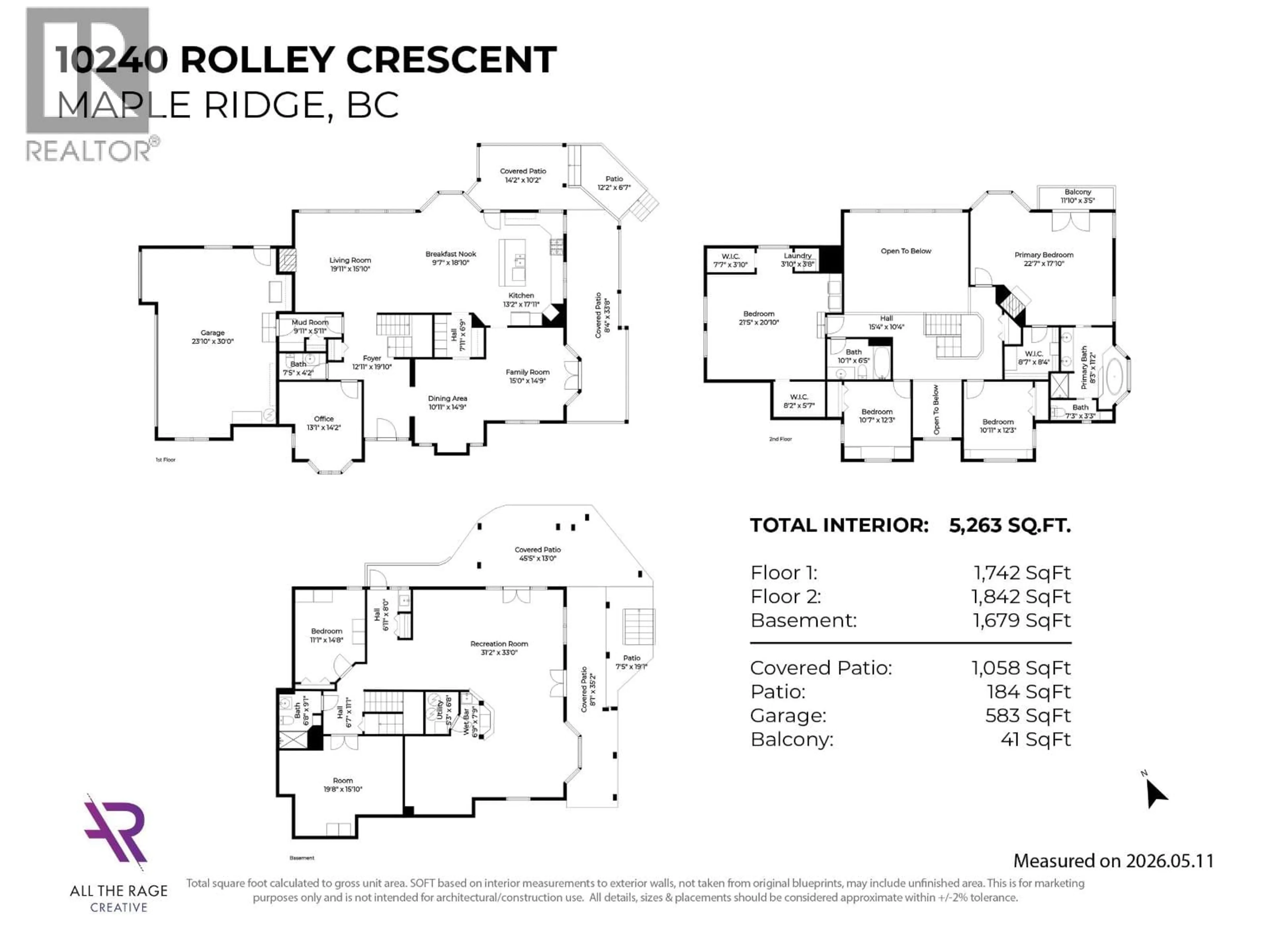Floor plan for 10240 ROLLEY CRESCENT, Maple Ridge British Columbia V2W1J9