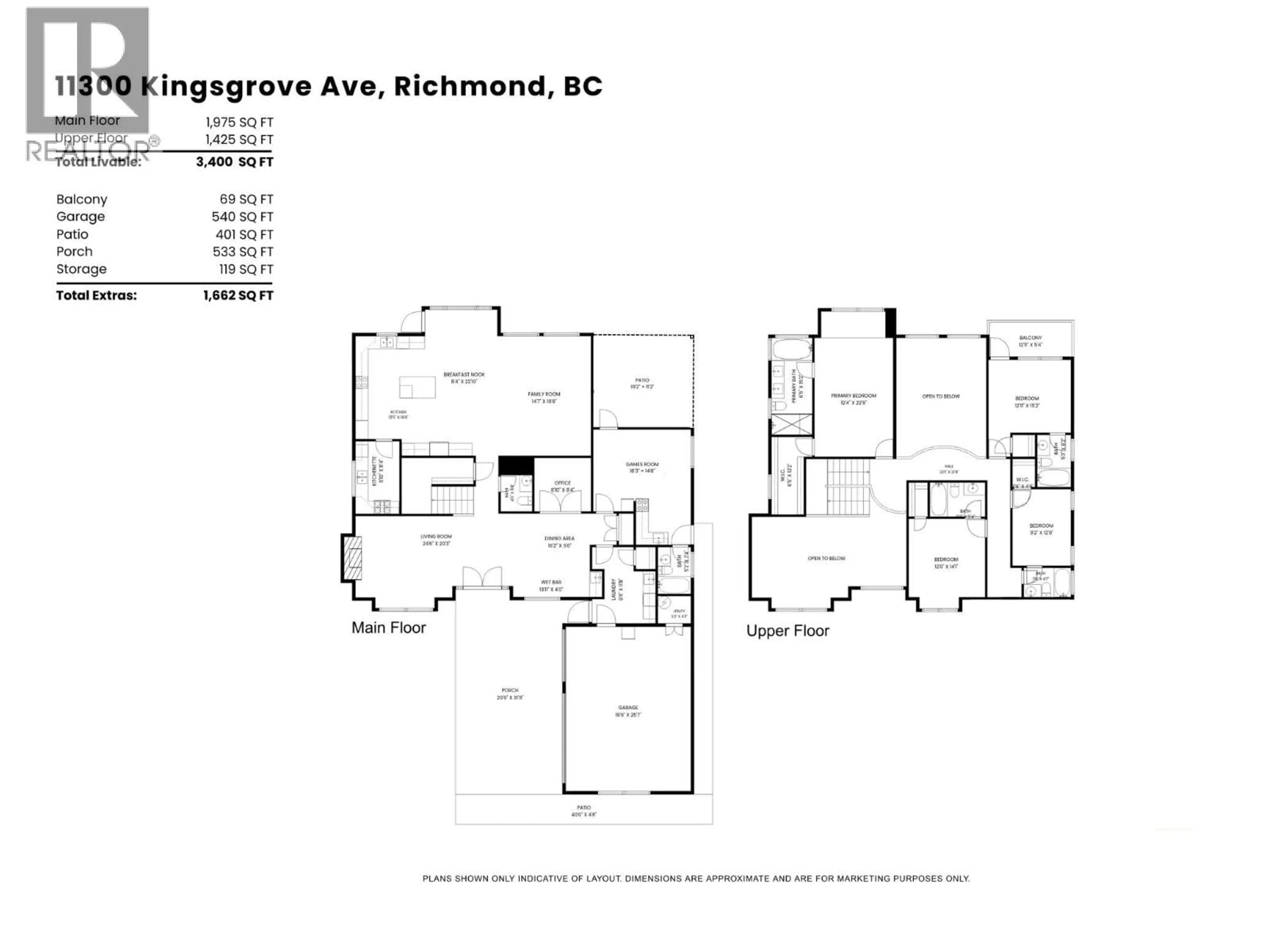 Floor plan for 11300 KINGSGROVE AVENUE, Richmond British Columbia V7A3A9