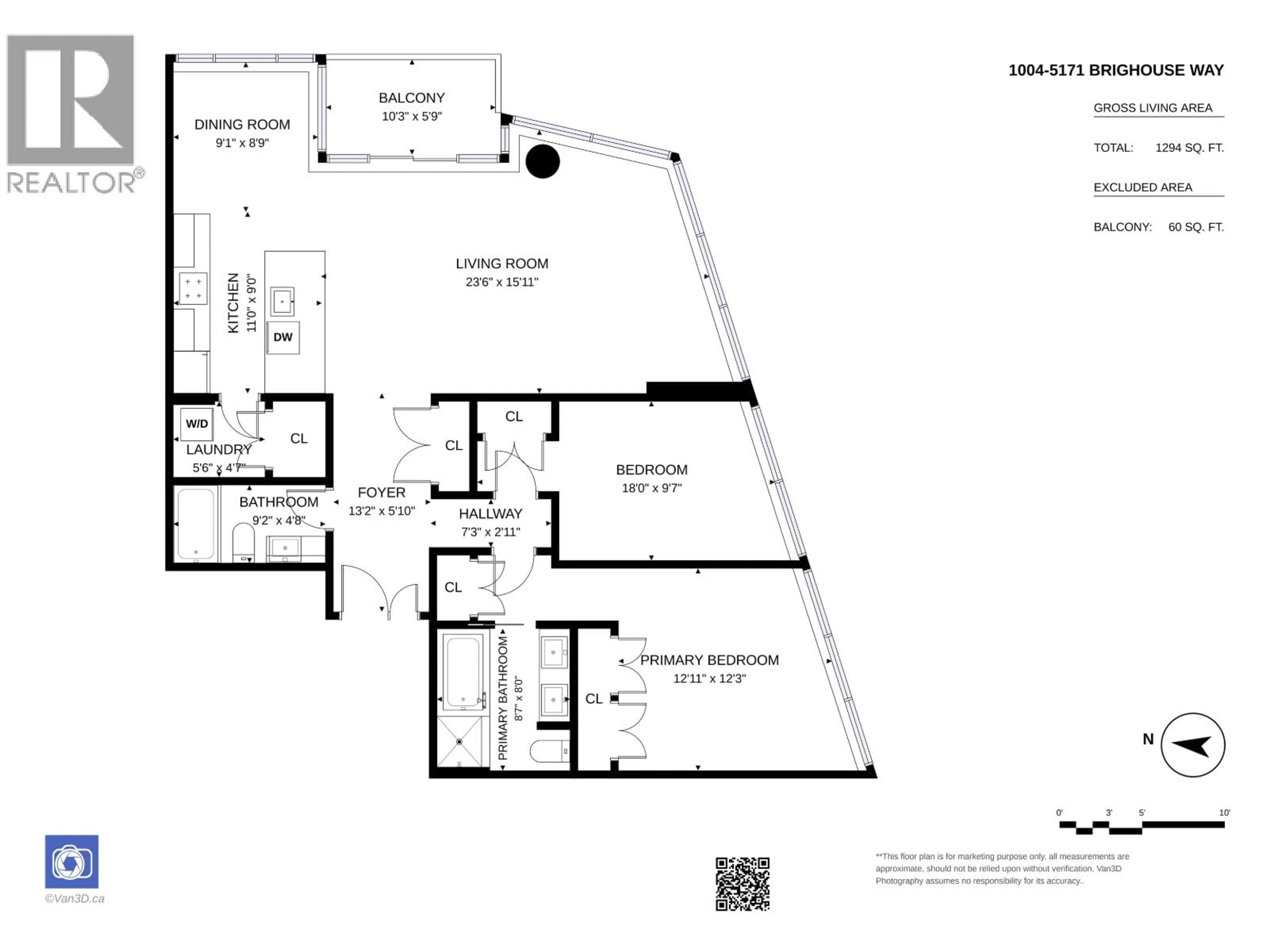 Floor plan for 1004 - 5171 BRIGHOUSE WAY, Richmond British Columbia V7C0A6
