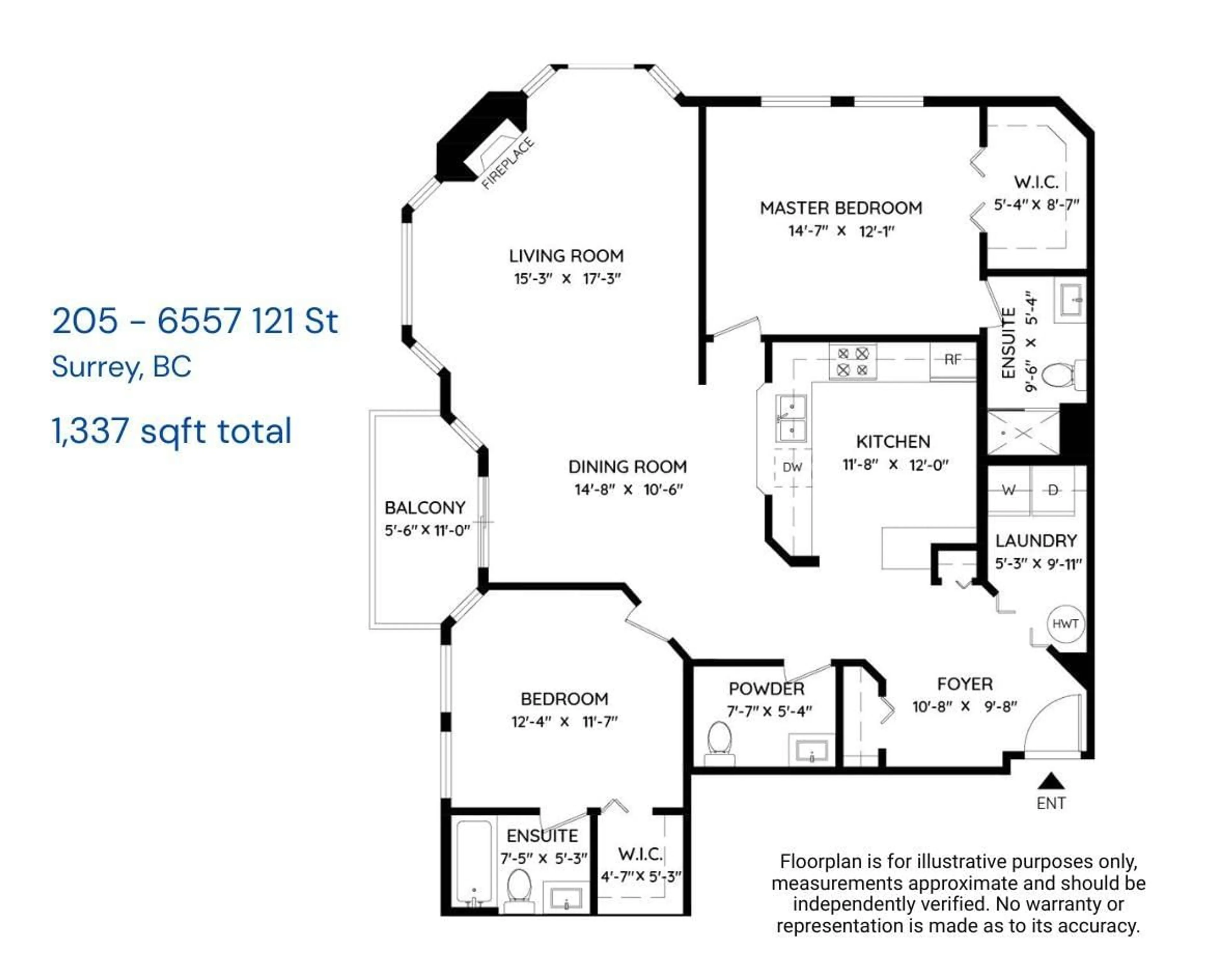 Floor plan for 205 - 6557 121 STREET, Surrey British Columbia V3W1E7