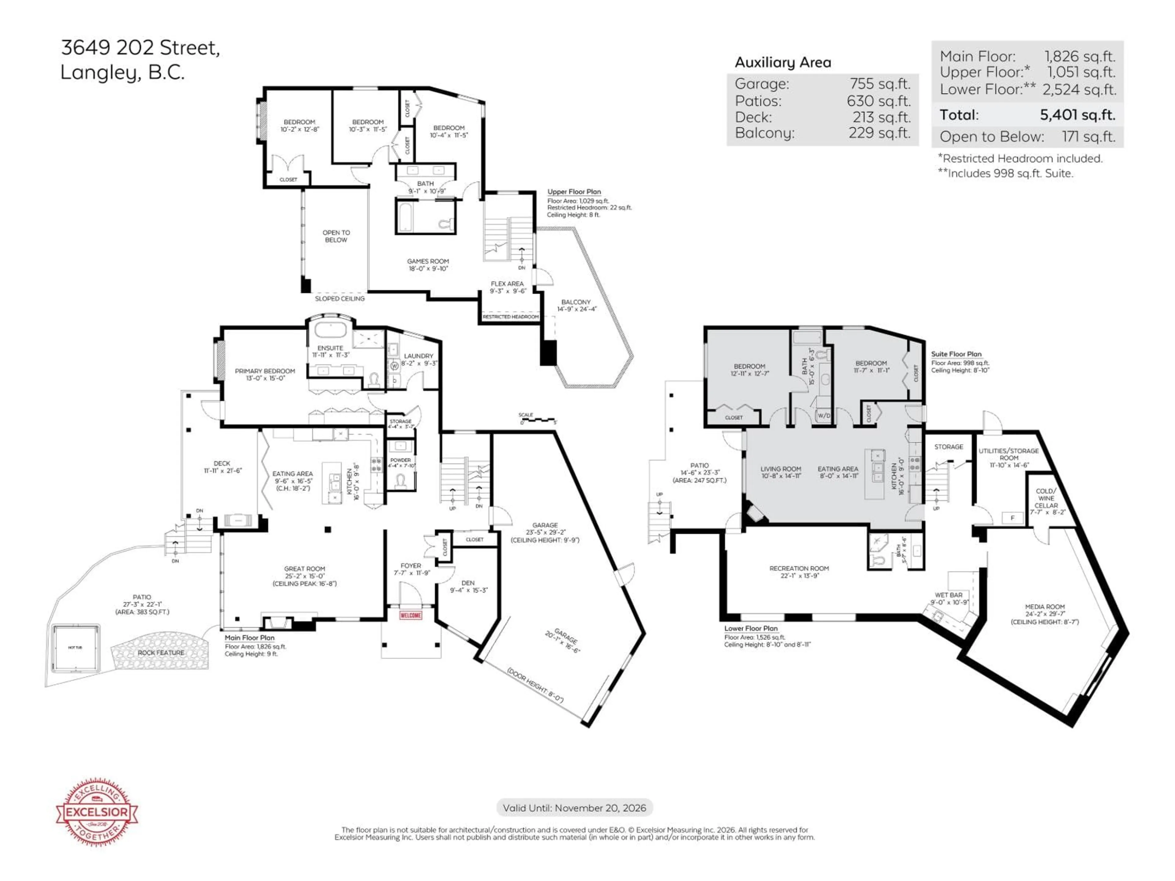 Floor plan for 3649 202 STREET, Langley British Columbia V3A1R6