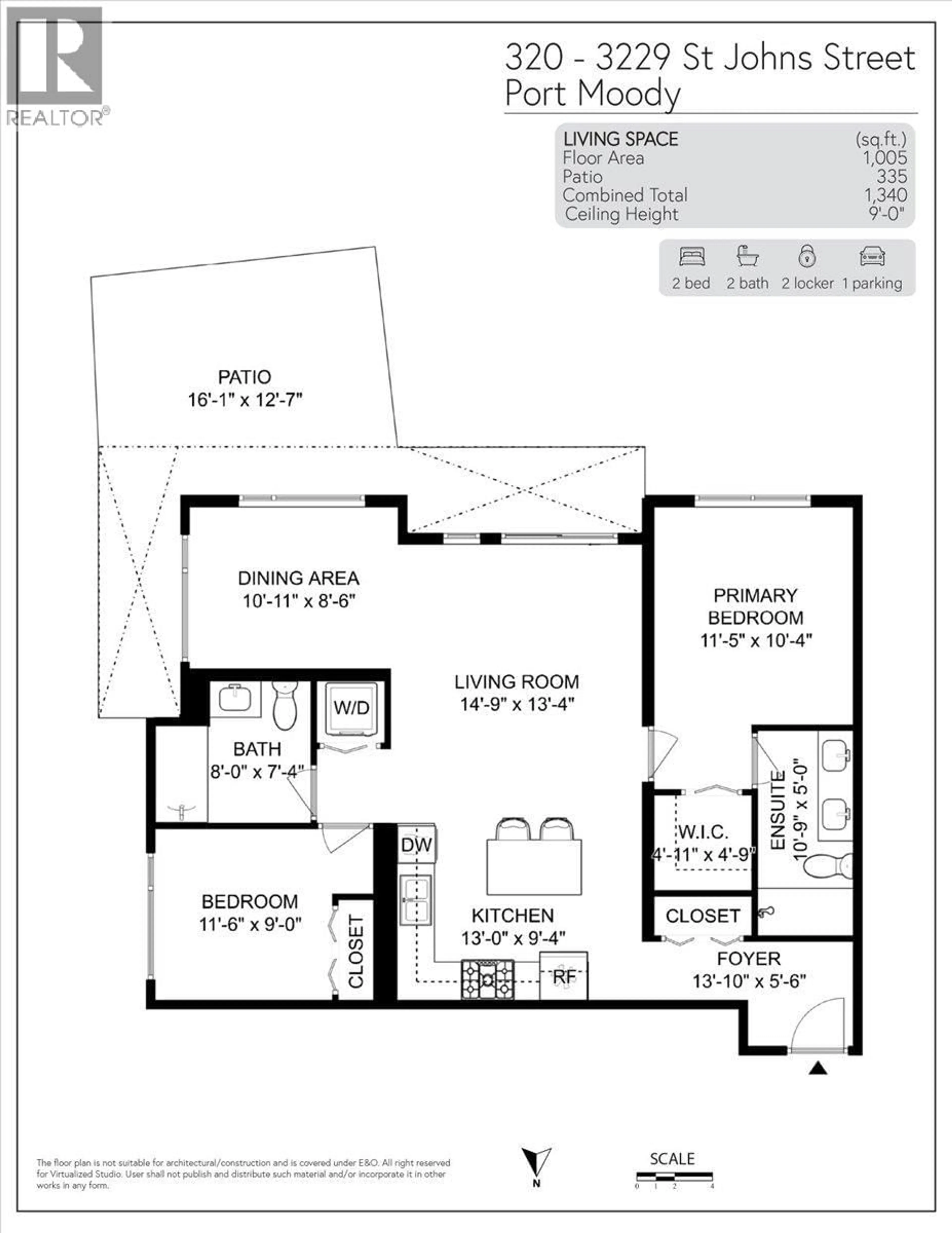 Floor plan for 320 - 3229 ST JOHNS STREET, Port Moody British Columbia V3H0M4