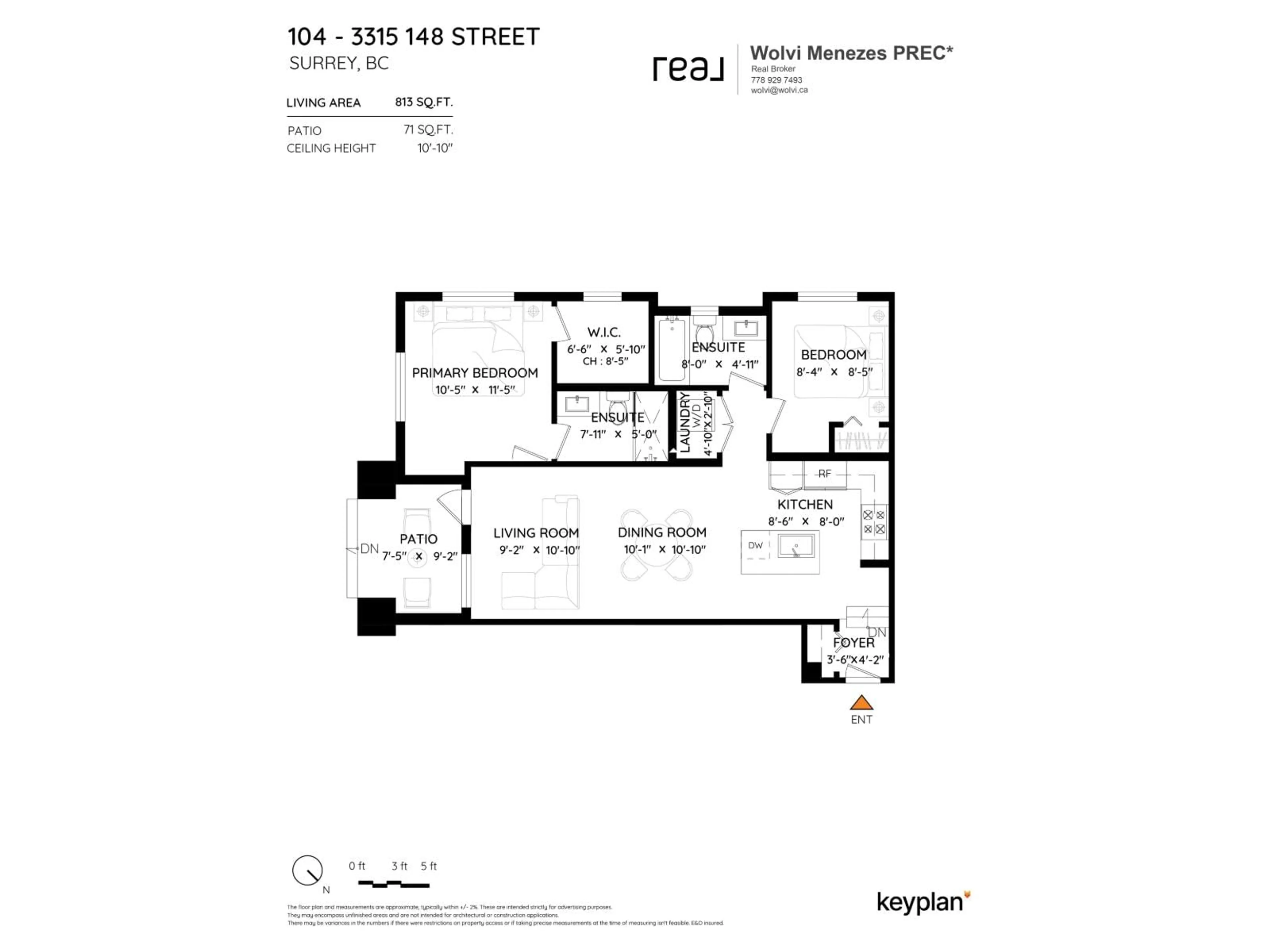Floor plan for 104 - 3315 148 STREET, Surrey British Columbia V4P0H5