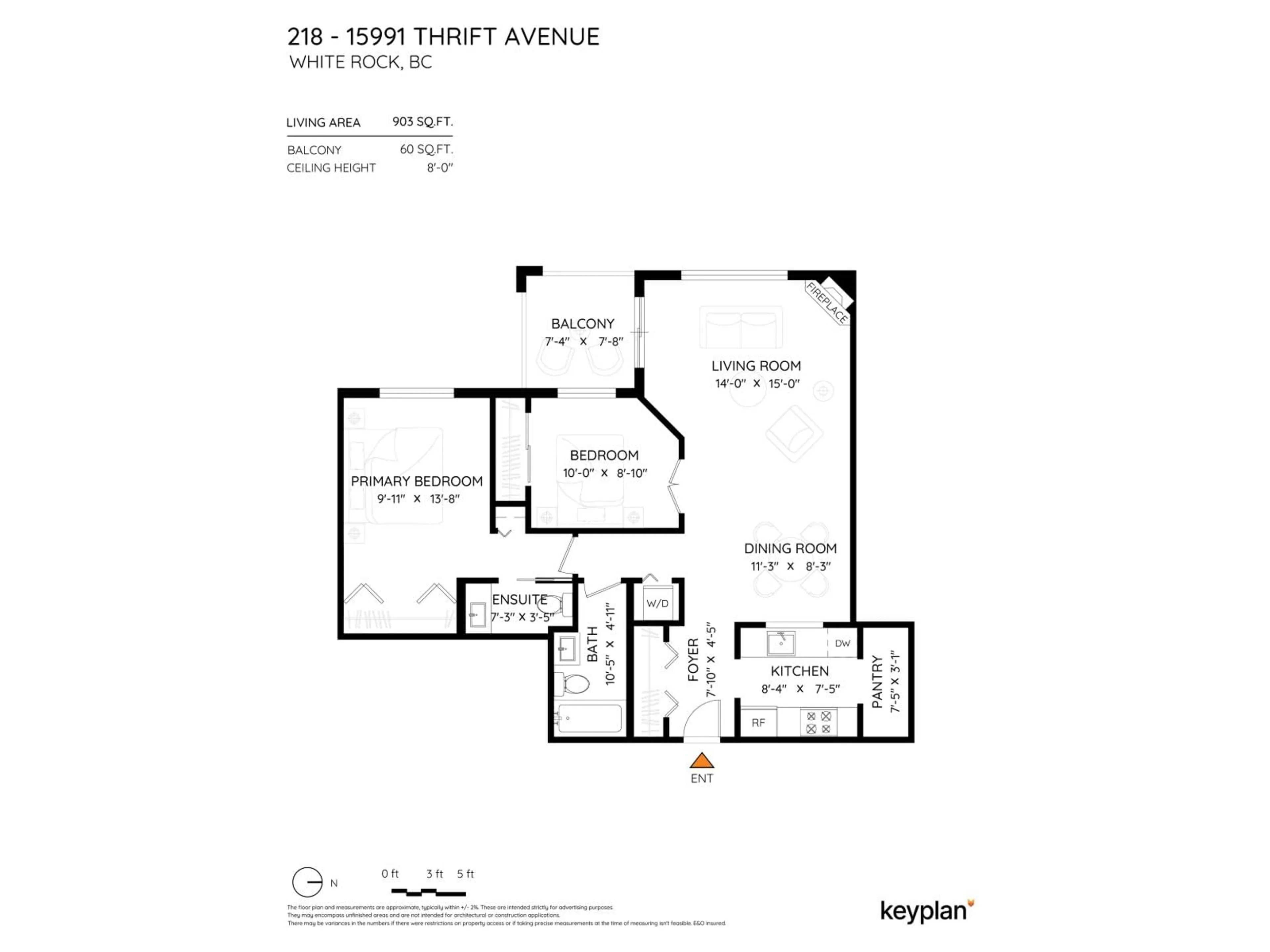 Floor plan for 218 - 15991 THRIFT AVENUE, White Rock British Columbia V4B2M9