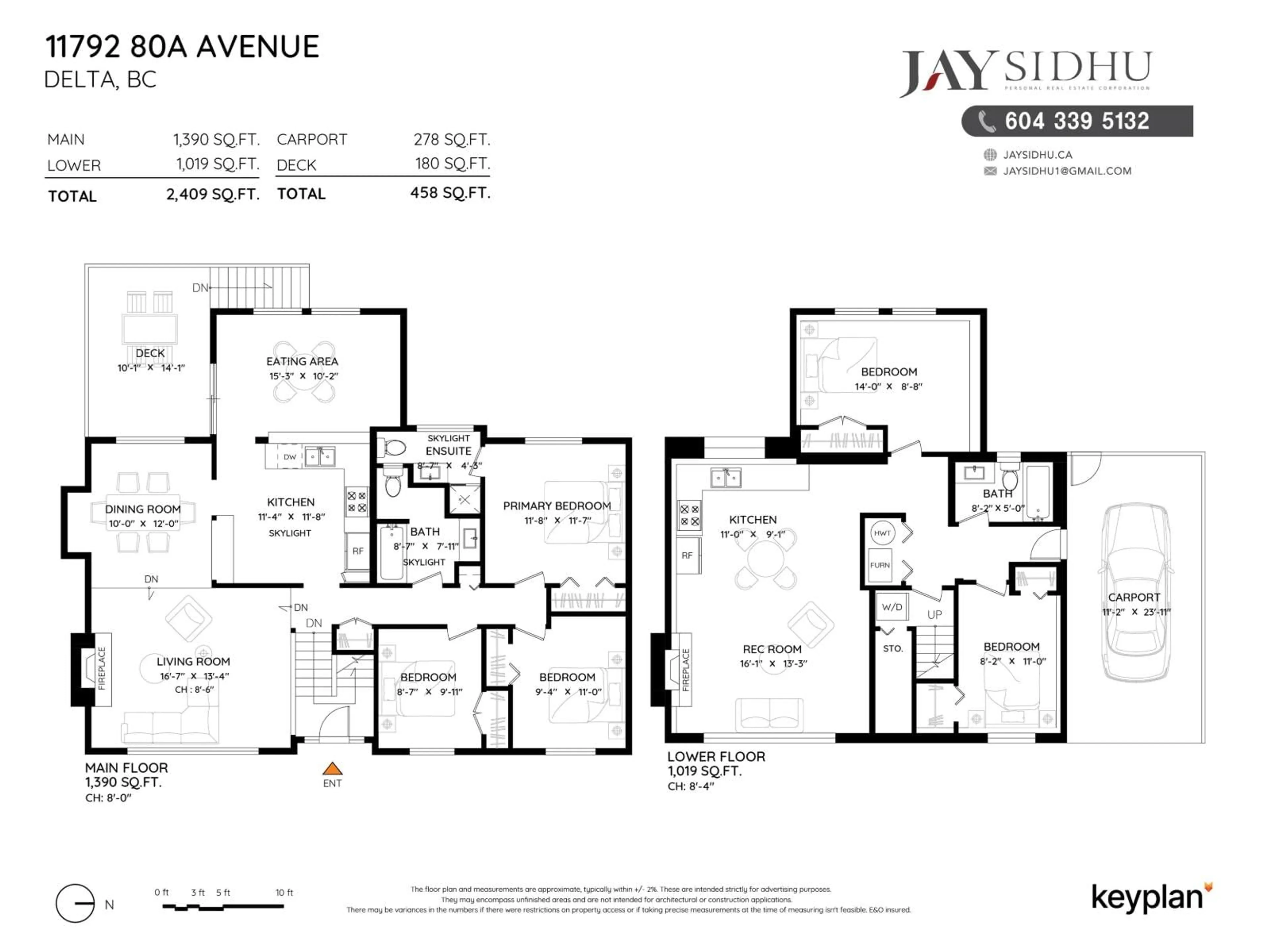 Floor plan for 11792 80A AVENUE, Delta British Columbia V4C7T9