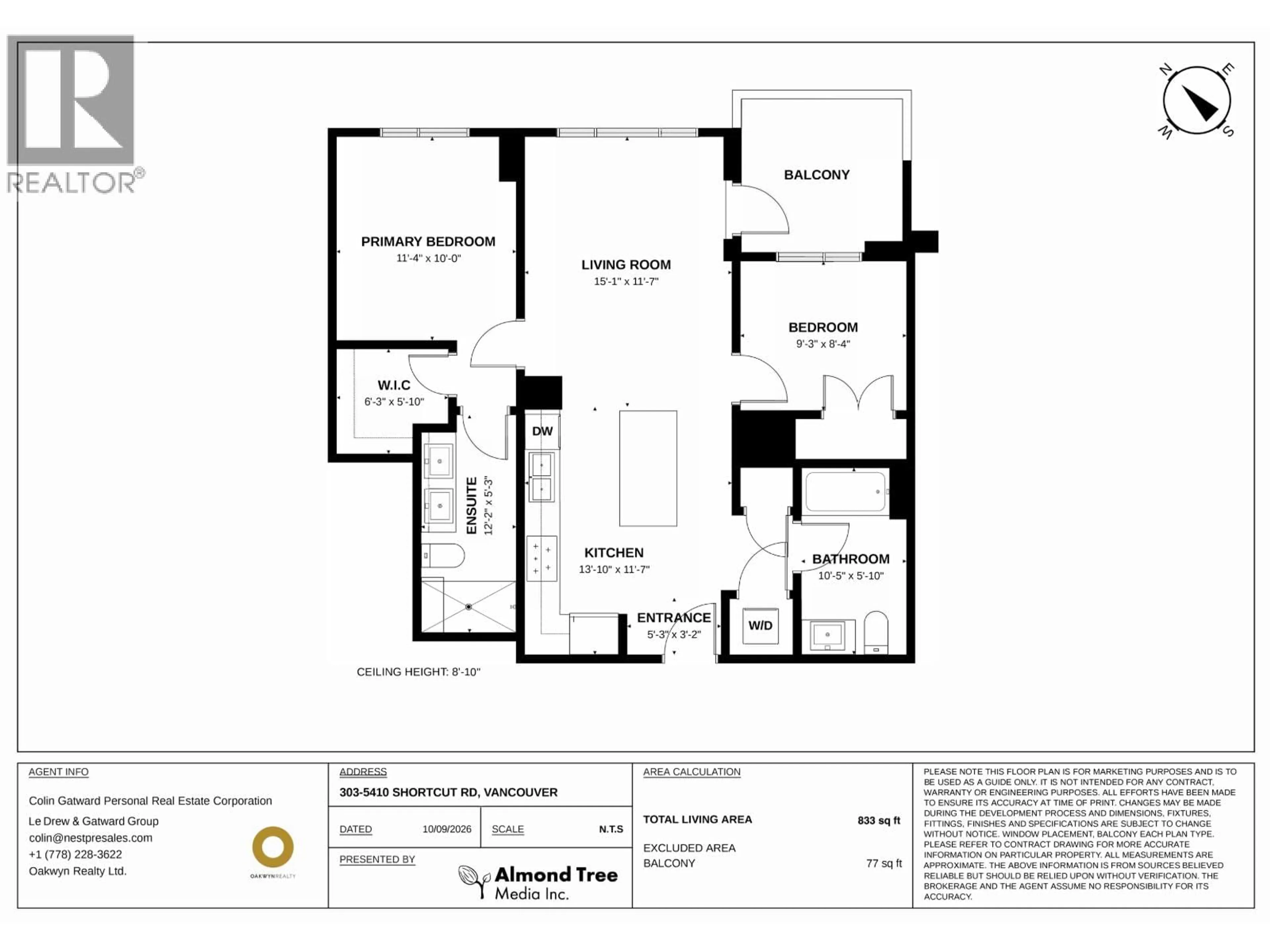 Floor plan for 303 - 5410 SHORTCUT ROAD, Vancouver British Columbia V6T0C8