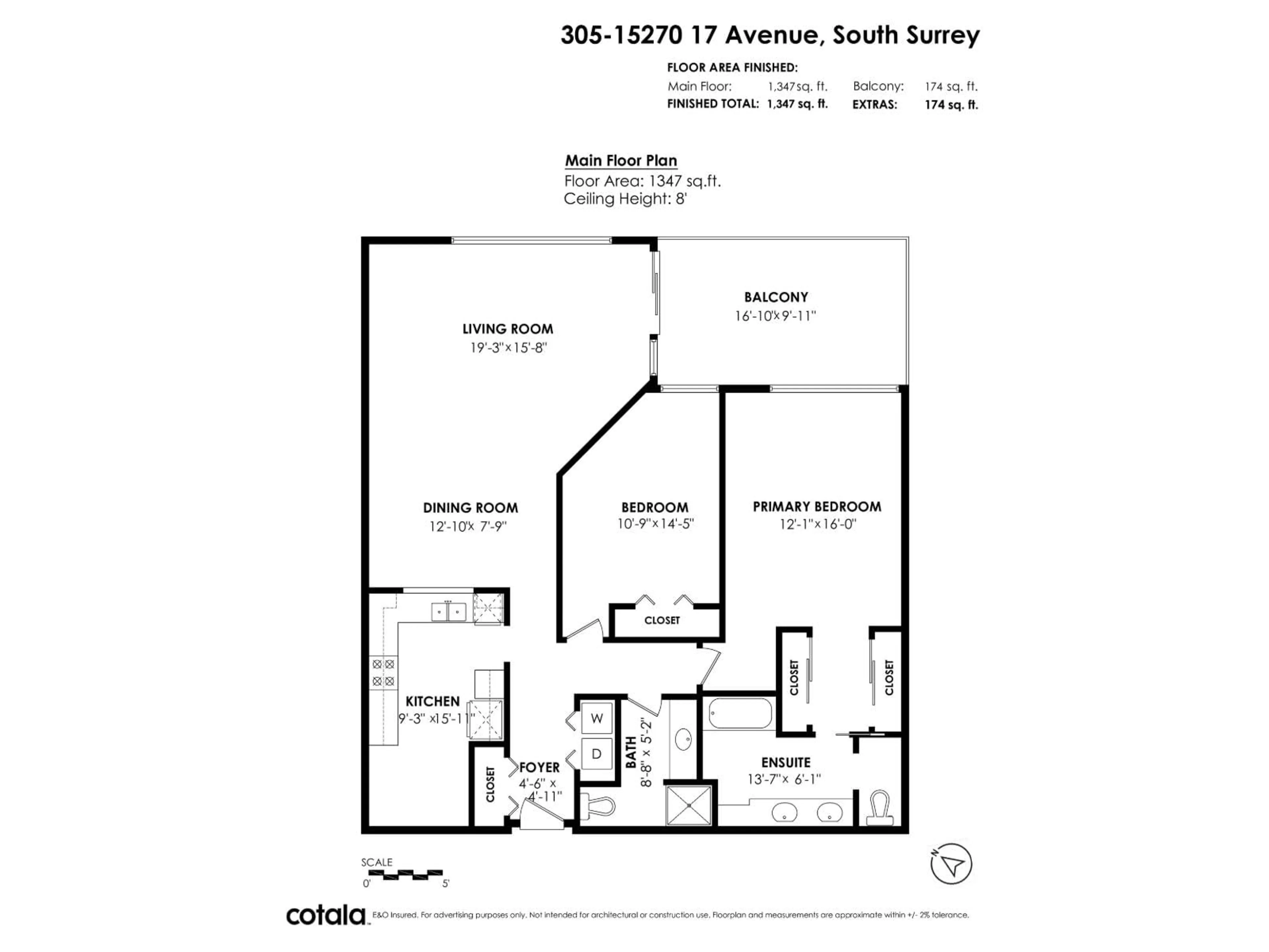 Floor plan for 305 - 15270 17 AVENUE, Surrey British Columbia V4A1T9