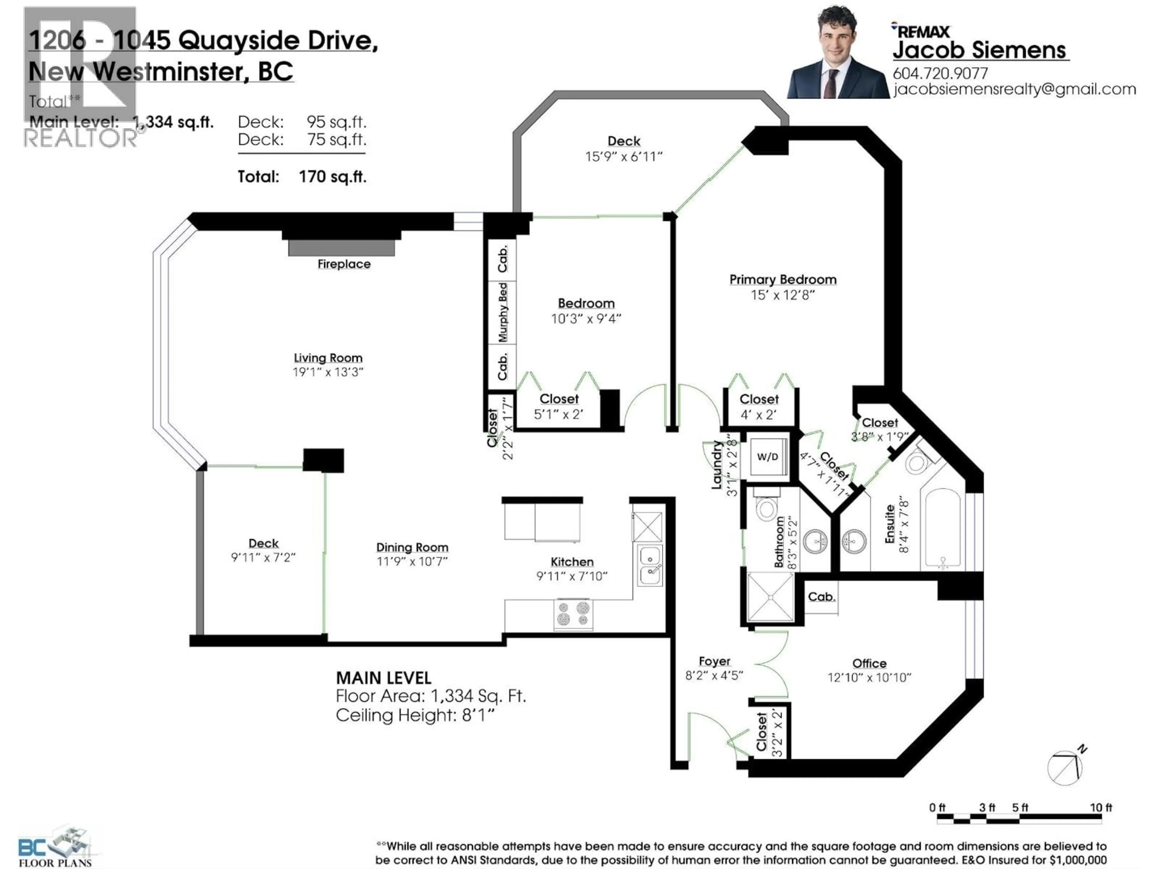 Floor plan for 1206 - 1045 QUAYSIDE DRIVE, New Westminster British Columbia V3M6C9