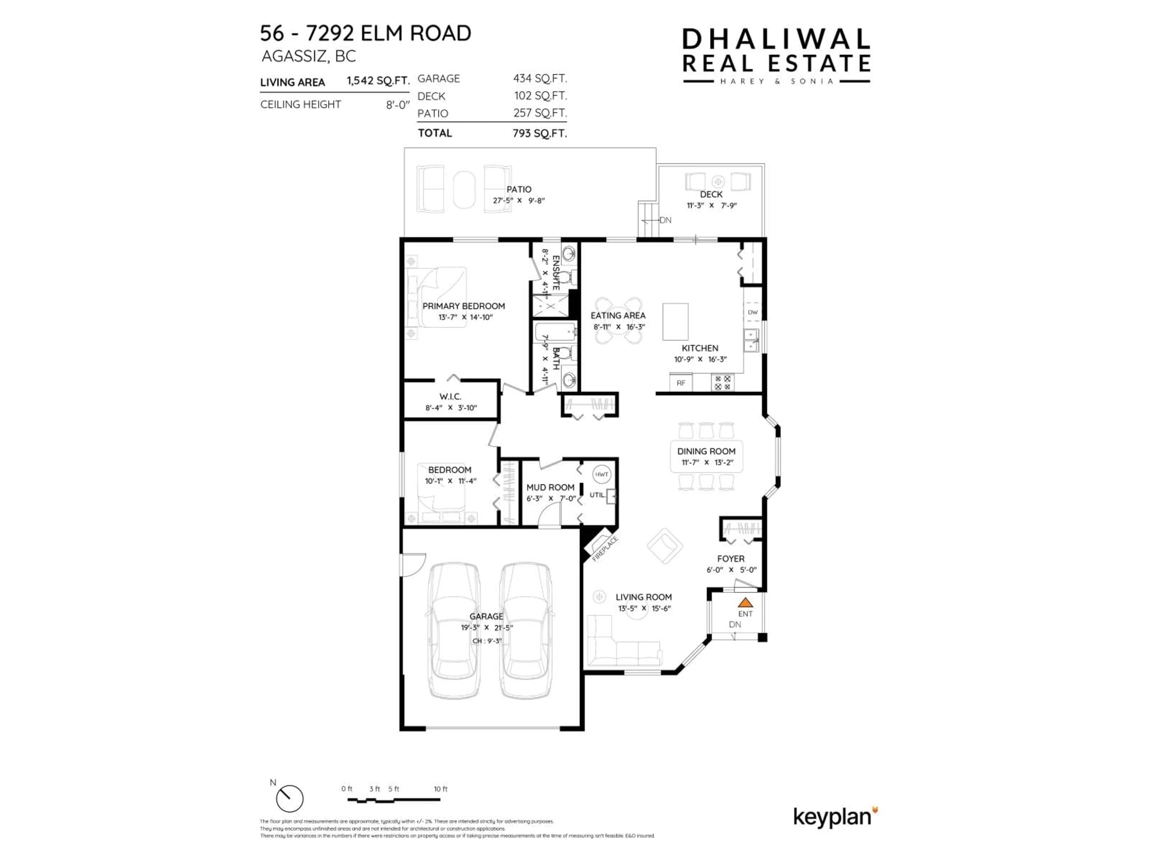 Floor plan for 56 - 7292 ELM ROAD, Agassiz British Columbia V0M1A2