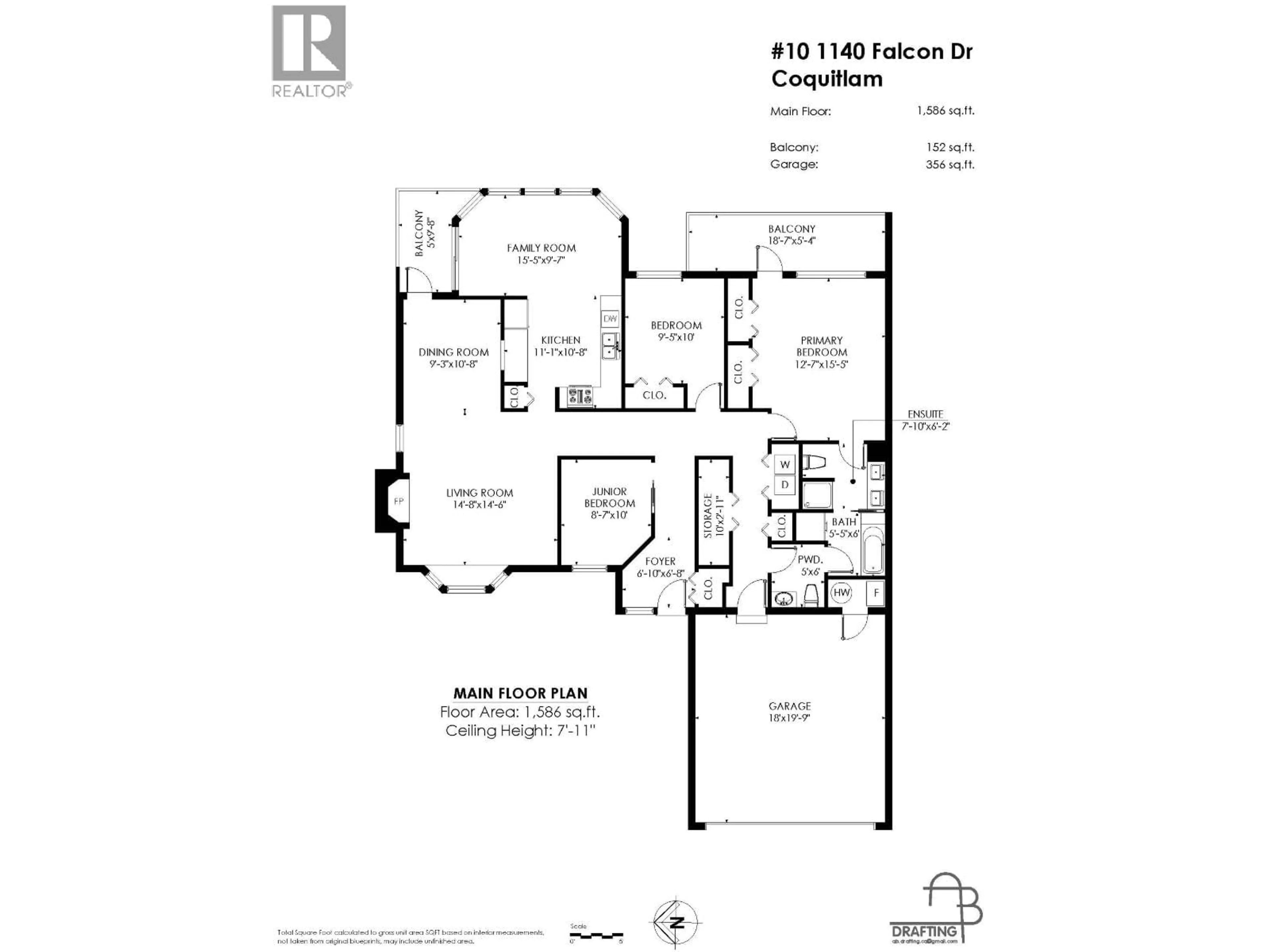 Floor plan for 10 - 1140 FALCON DRIVE, Coquitlam British Columbia V3E2J6
