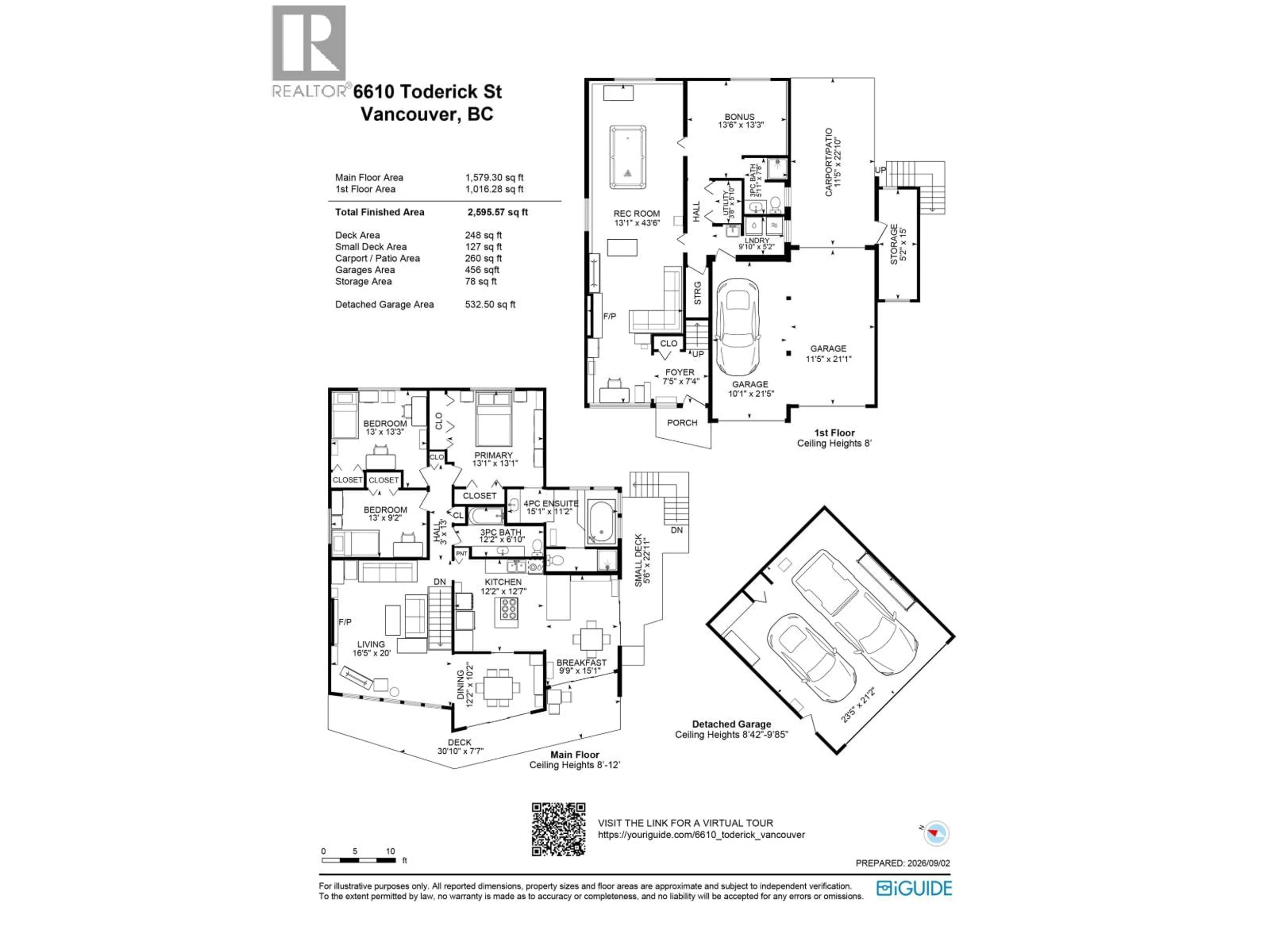 Floor plan for 6610 TODERICK STREET, Vancouver British Columbia V5S3N1