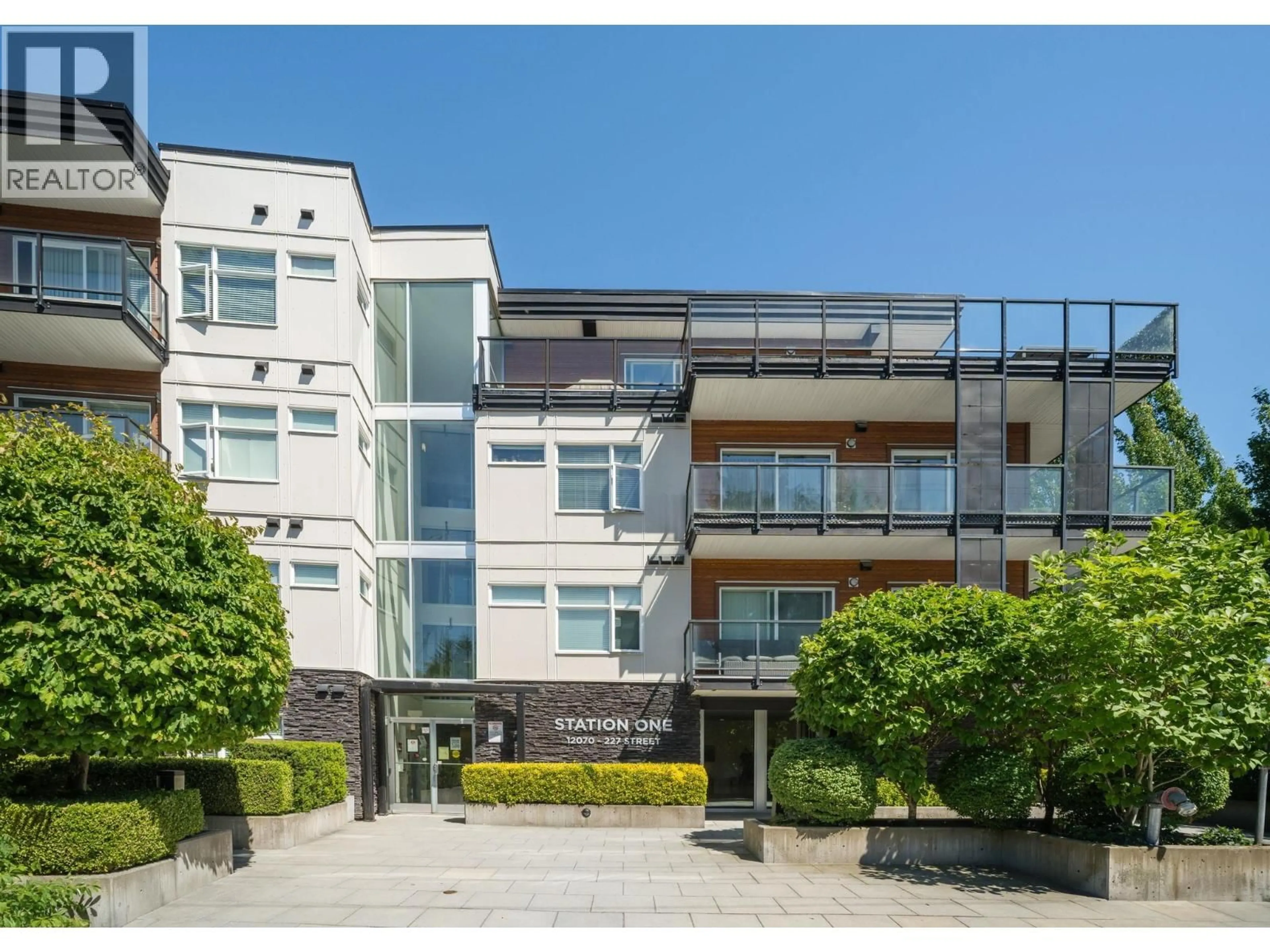 A pic from outside/outdoor area/front of a property/back of a property/a pic from drone, street for 402 - 12070 227 STREET, Maple Ridge British Columbia V2X9H2