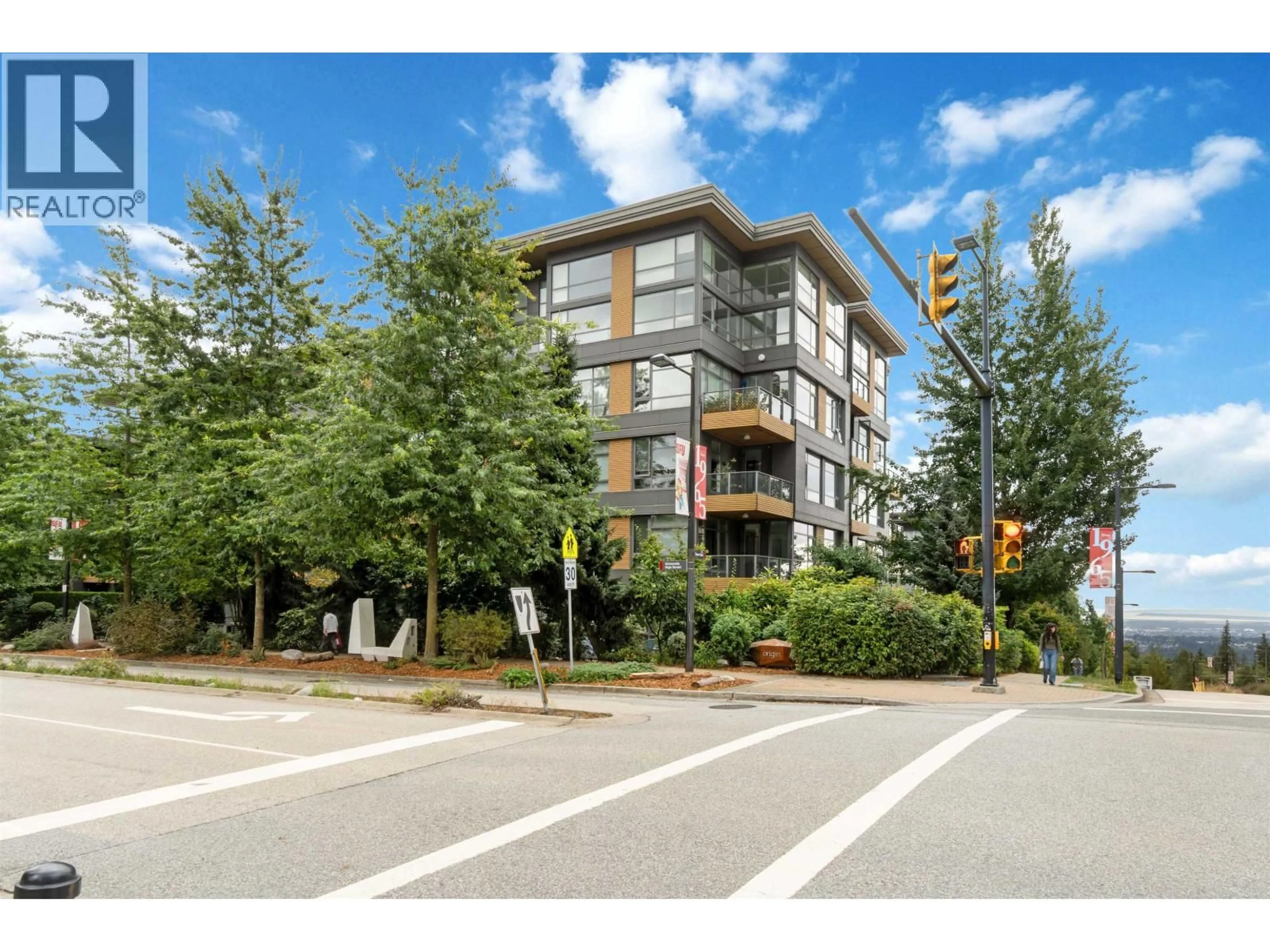 A pic from outside/outdoor area/front of a property/back of a property/a pic from drone, street for 412 - 9150 UNIVERSITY HIGH STREET, Burnaby British Columbia V5A0C5