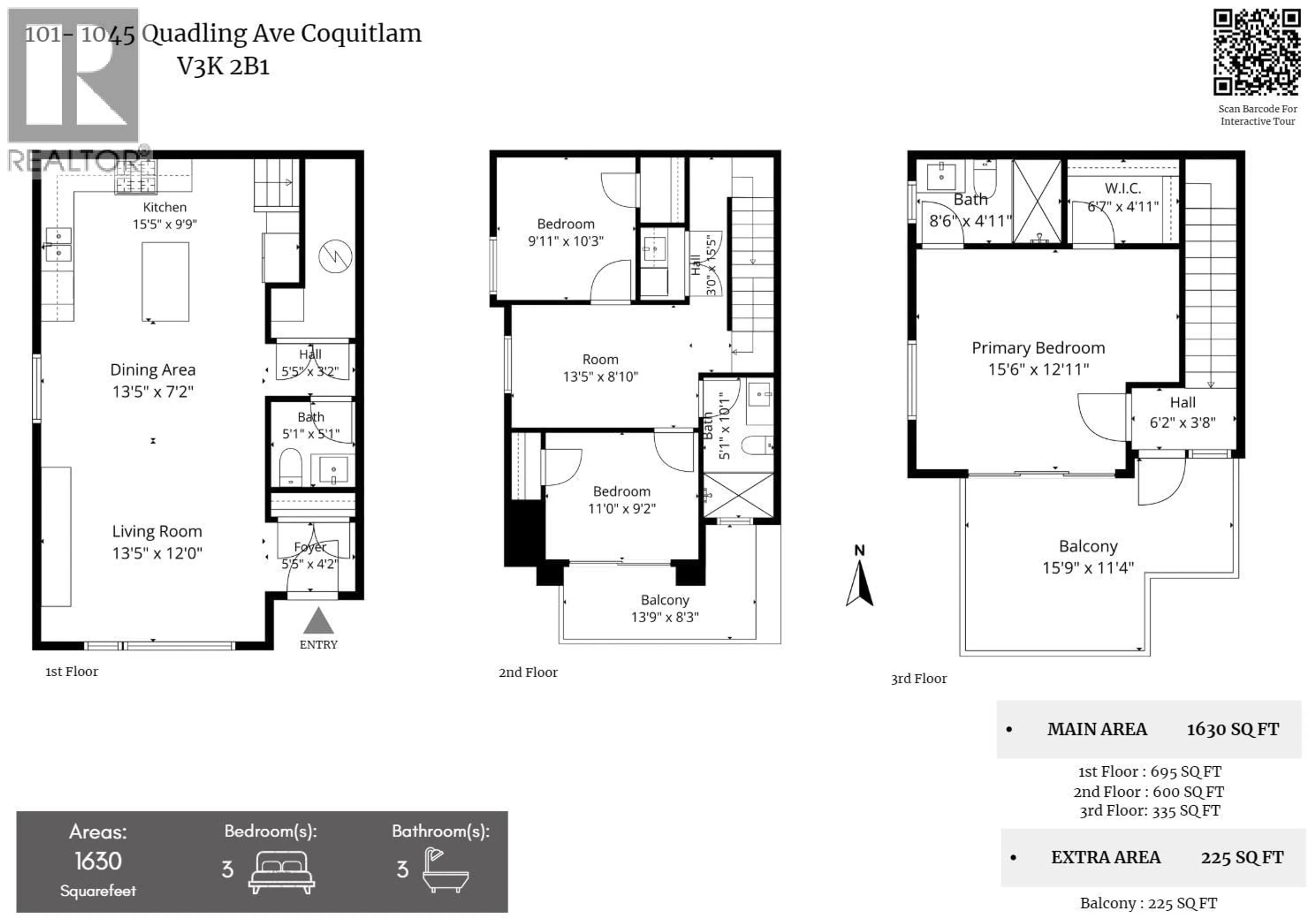 Floor plan for 101 - 1045 QUADLING AVENUE, Coquitlam British Columbia V3K2B1