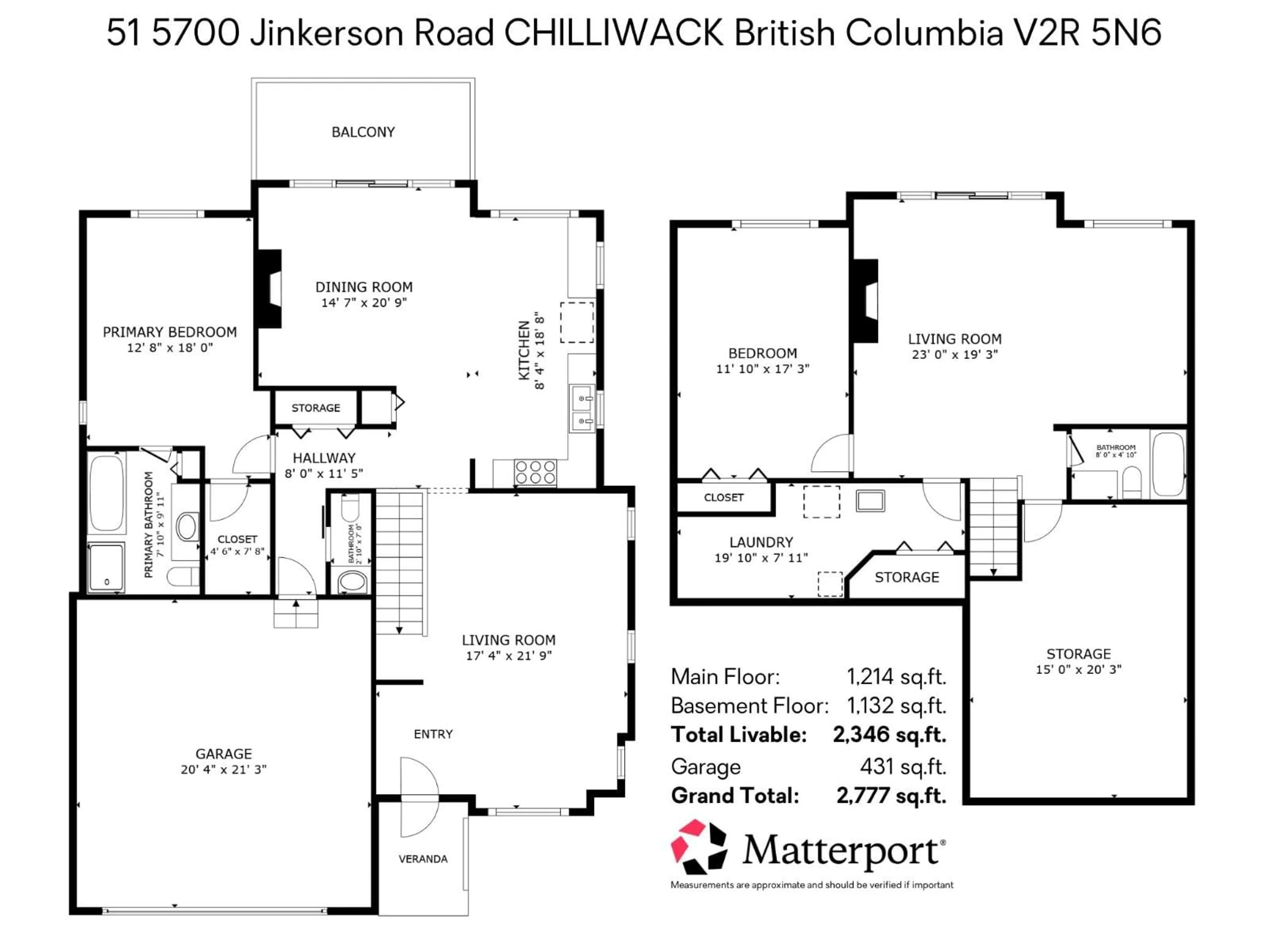 Floor plan for 51 - 5700 JINKERSON ROAD, Chilliwack British Columbia V2R5N6
