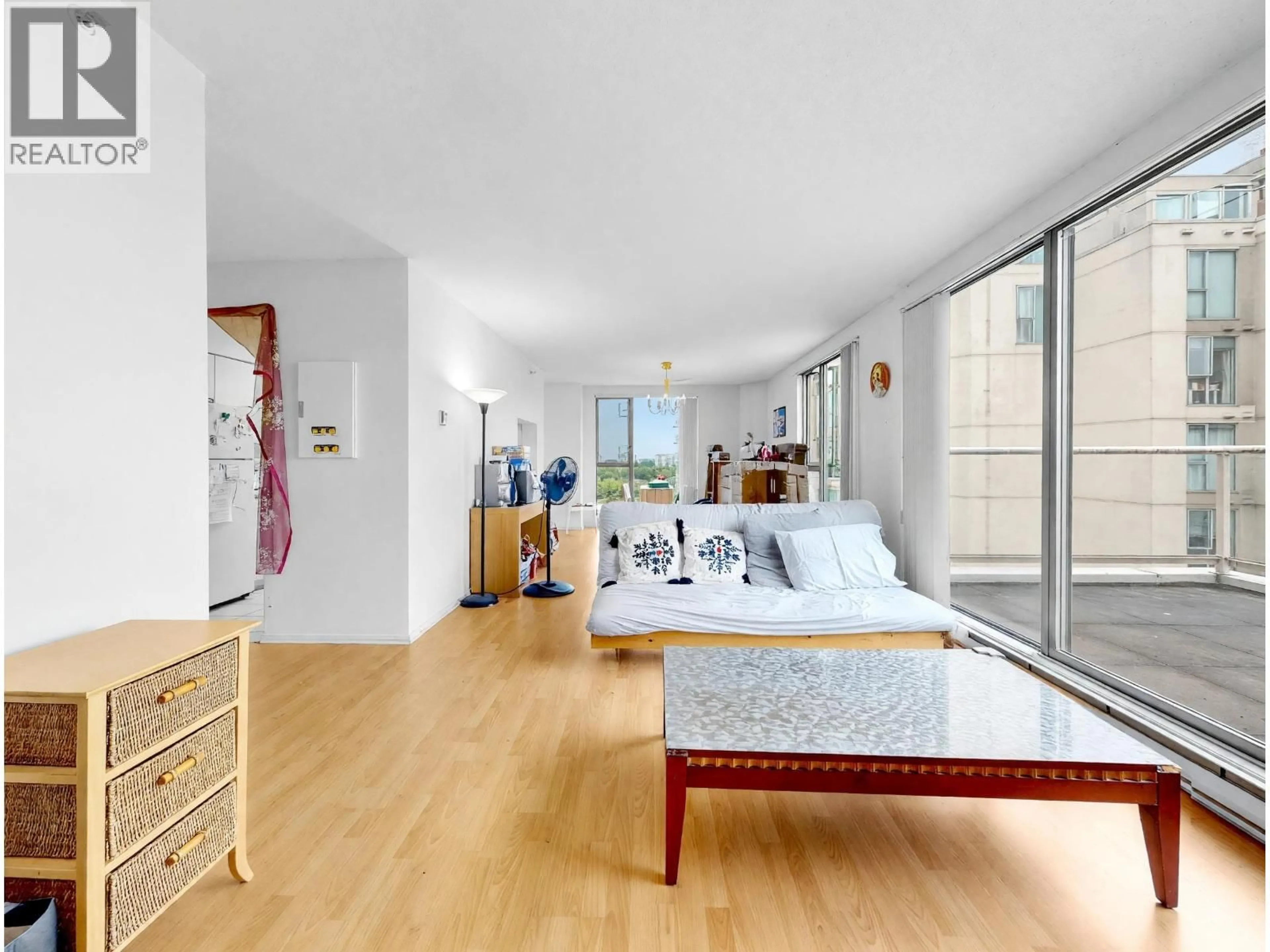 Bedroom with bed, wood/laminate floor for 1302 - 8246 LANSDOWNE ROAD, Richmond British Columbia V6X3Y4
