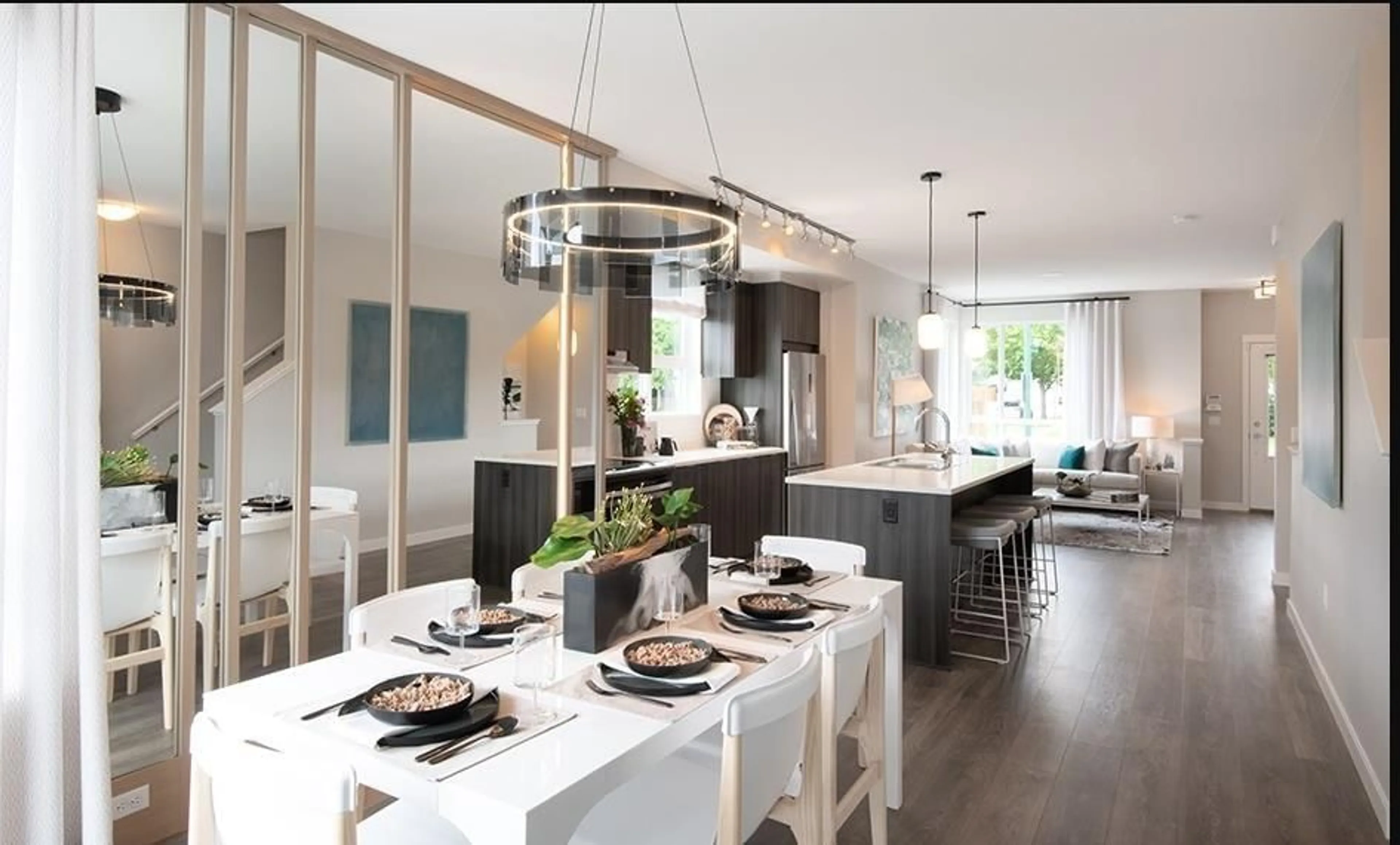Open concept kitchen, wood/laminate floor for 128 - 15111 EDMUND DRIVE, Surrey British Columbia V3S0A5