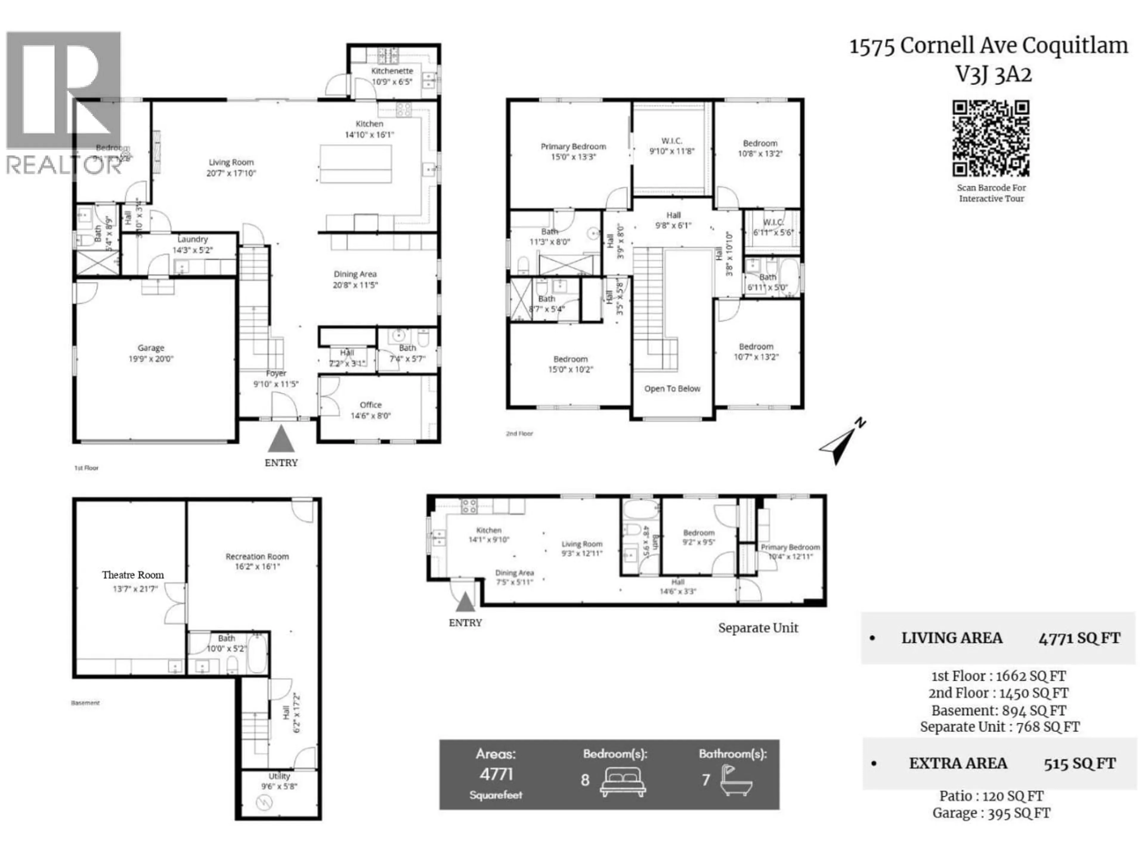 Floor plan for 1575 CORNELL AVENUE, Coquitlam British Columbia V3J3A2