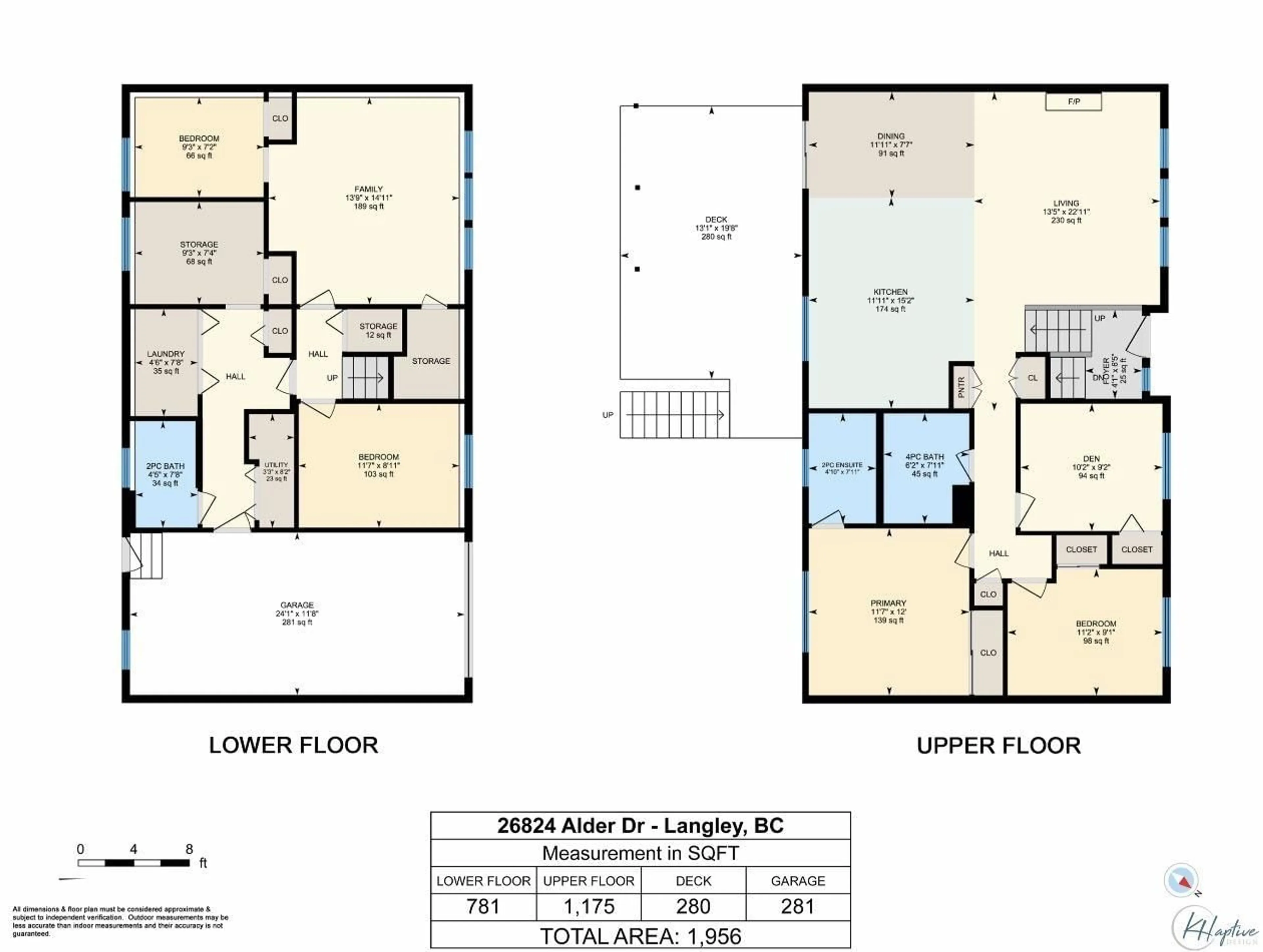 Floor plan for 26824 ALDER DRIVE, Langley British Columbia V4W3G9
