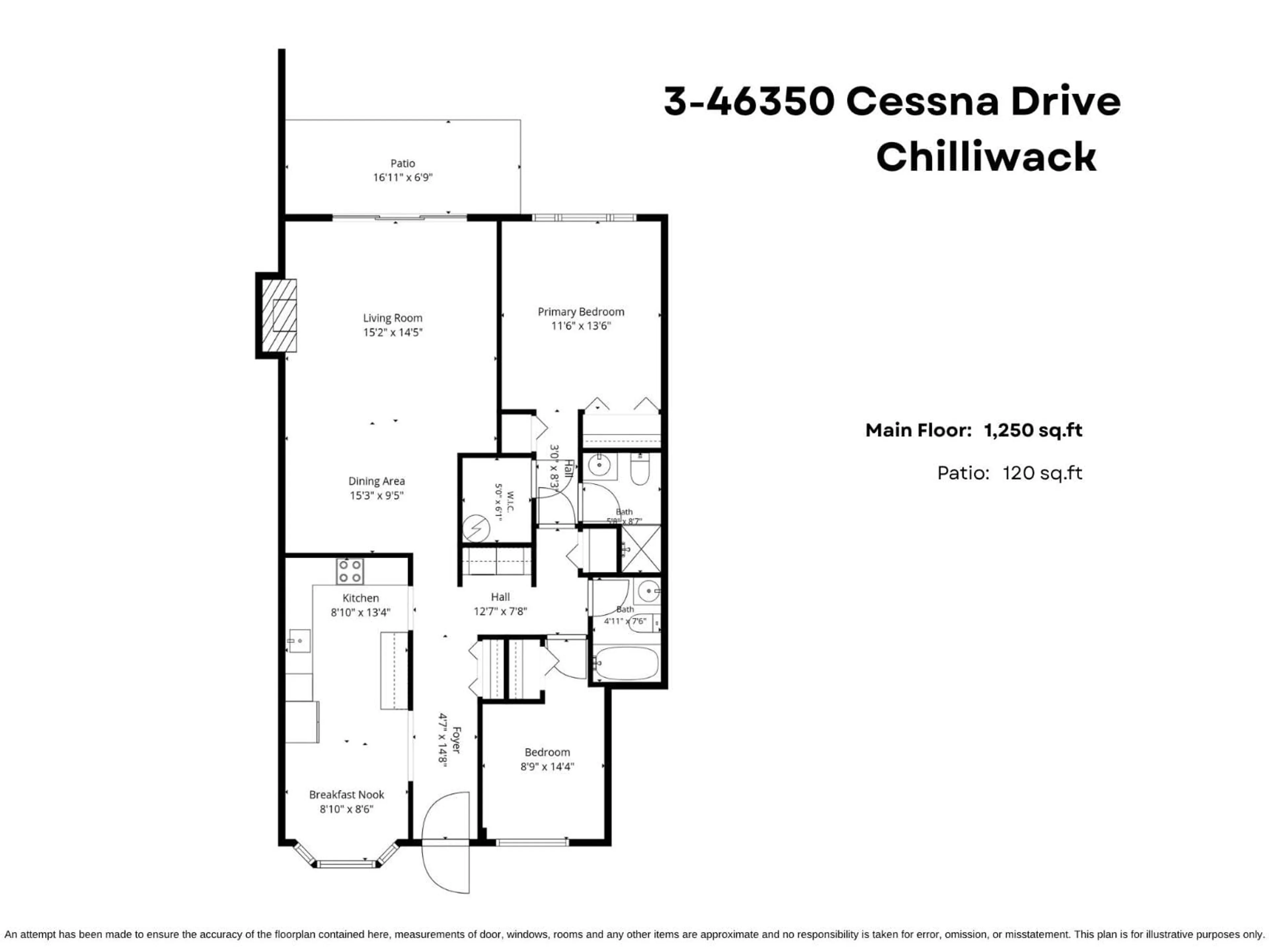 Floor plan for 3 - 46350 CESSNA DRIVE, Chilliwack British Columbia V2P7W3