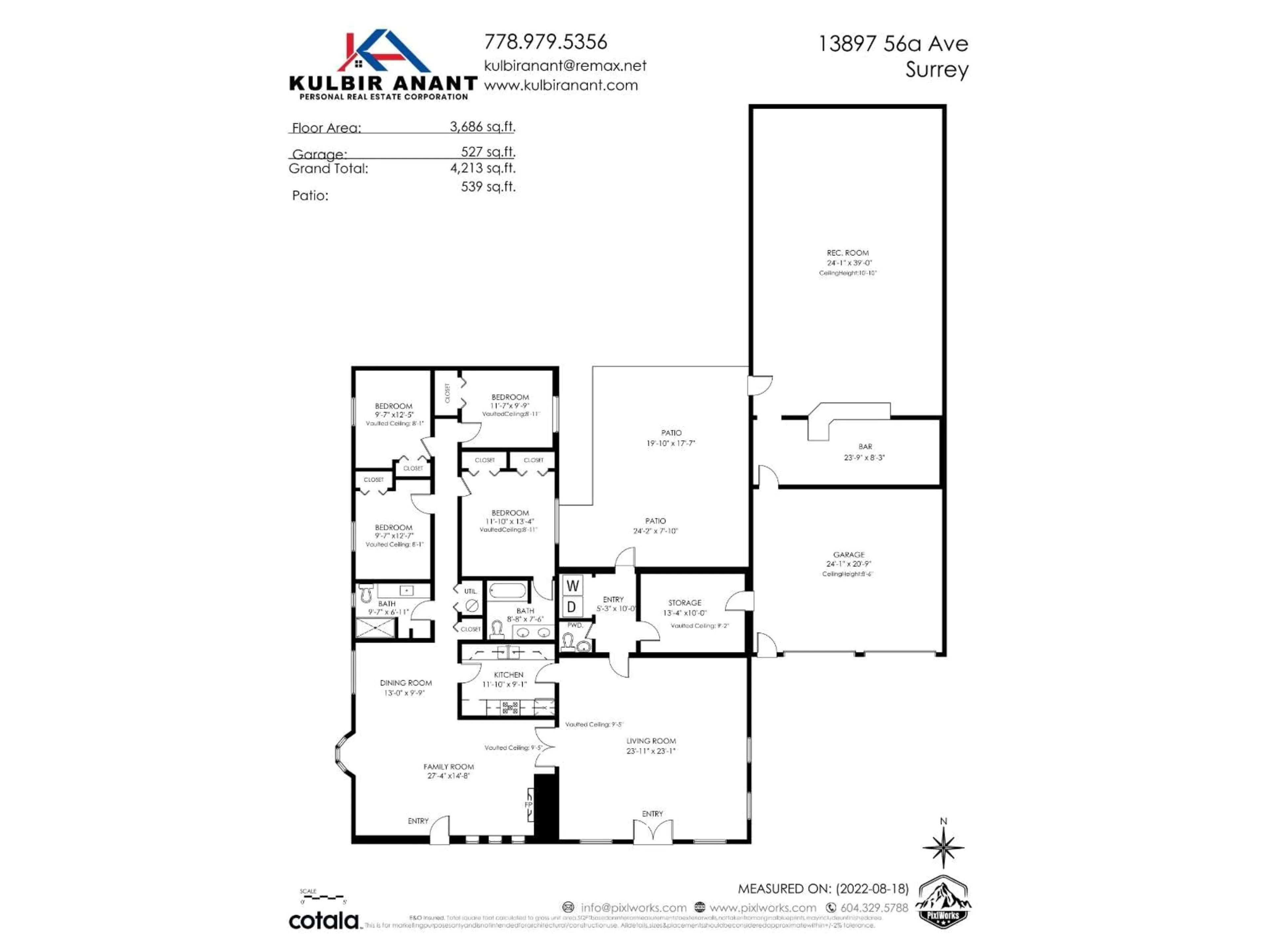Floor plan for 13897 56A AVENUE, Surrey British Columbia V3X2X5