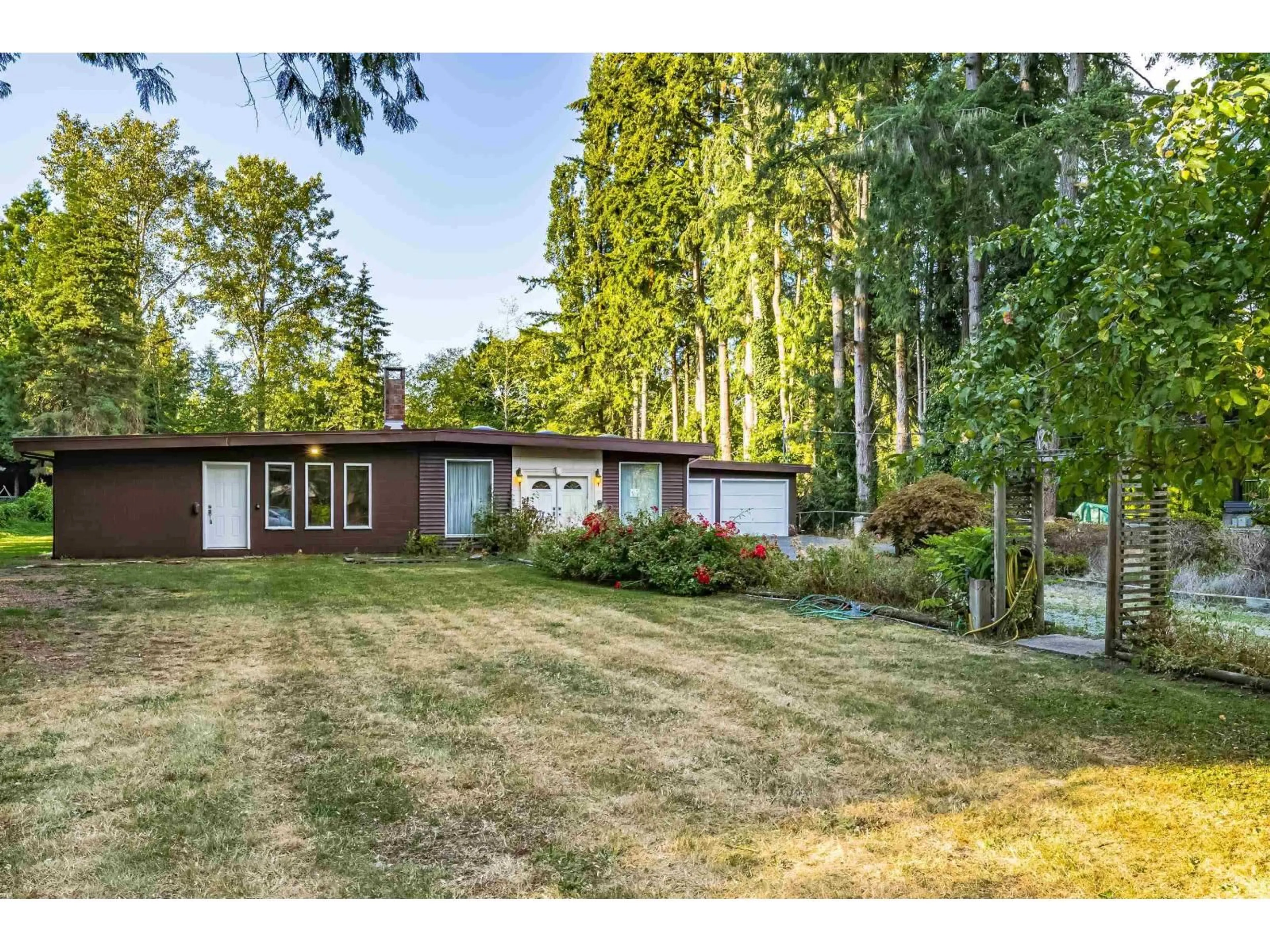 A pic from outside/outdoor area/front of a property/back of a property/a pic from drone, forest/trees view for 13897 56A AVENUE, Surrey British Columbia V3X2X5