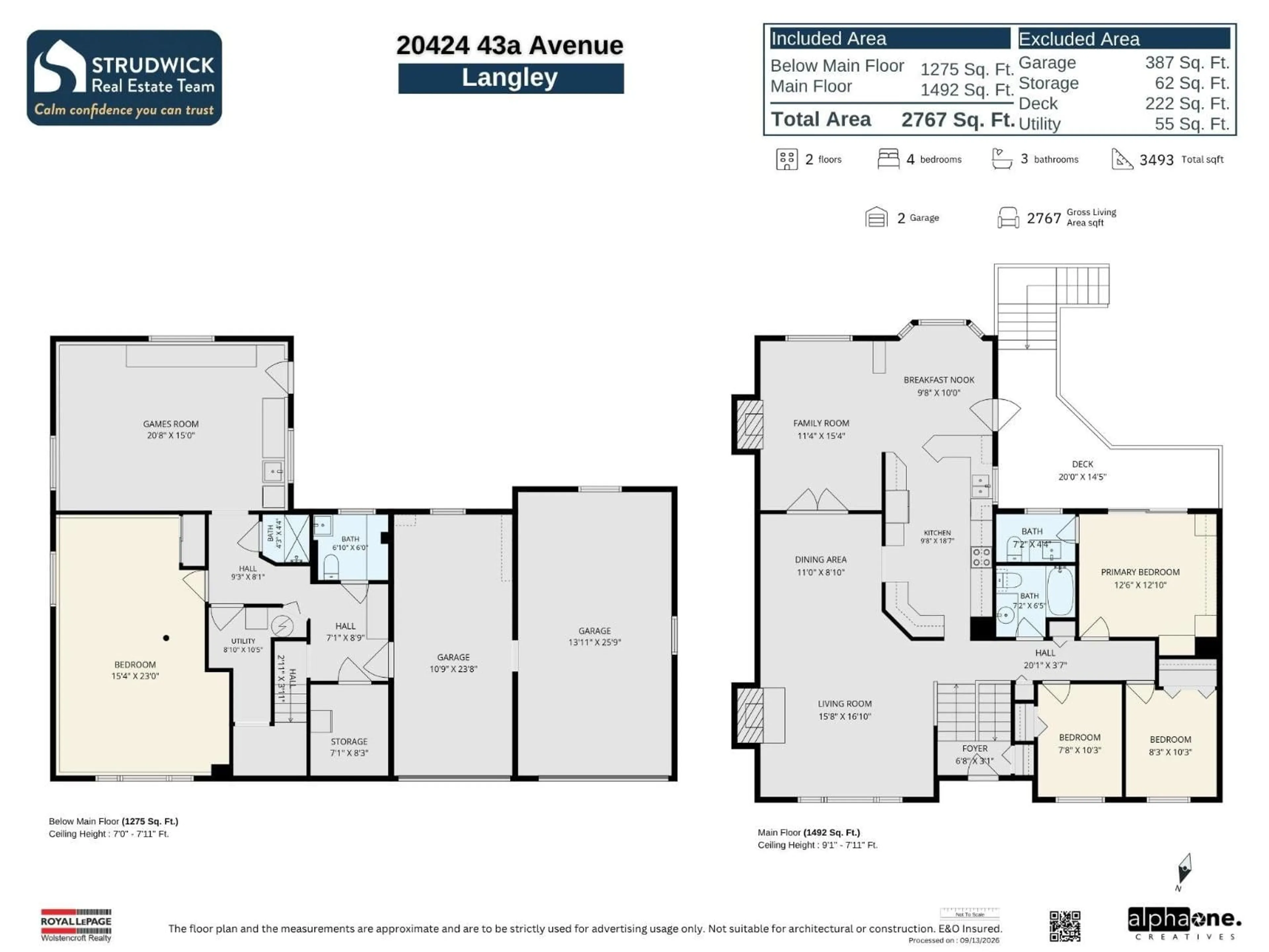 Floor plan for 20424 43A AVENUE, Langley British Columbia V3A3C8