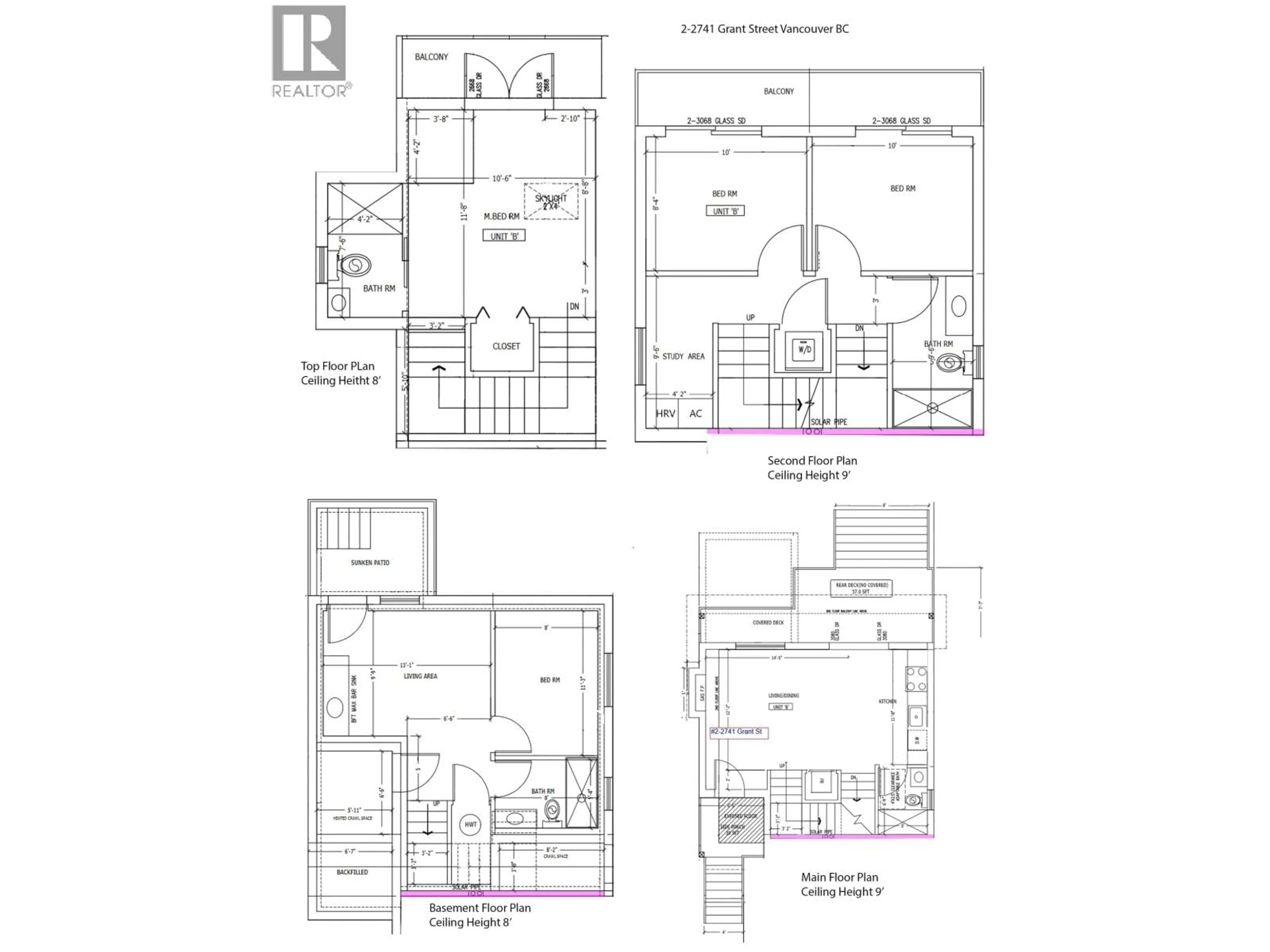 Floor plan for 2 - 2741 GRANT STREET, Vancouver British Columbia V5K3H1