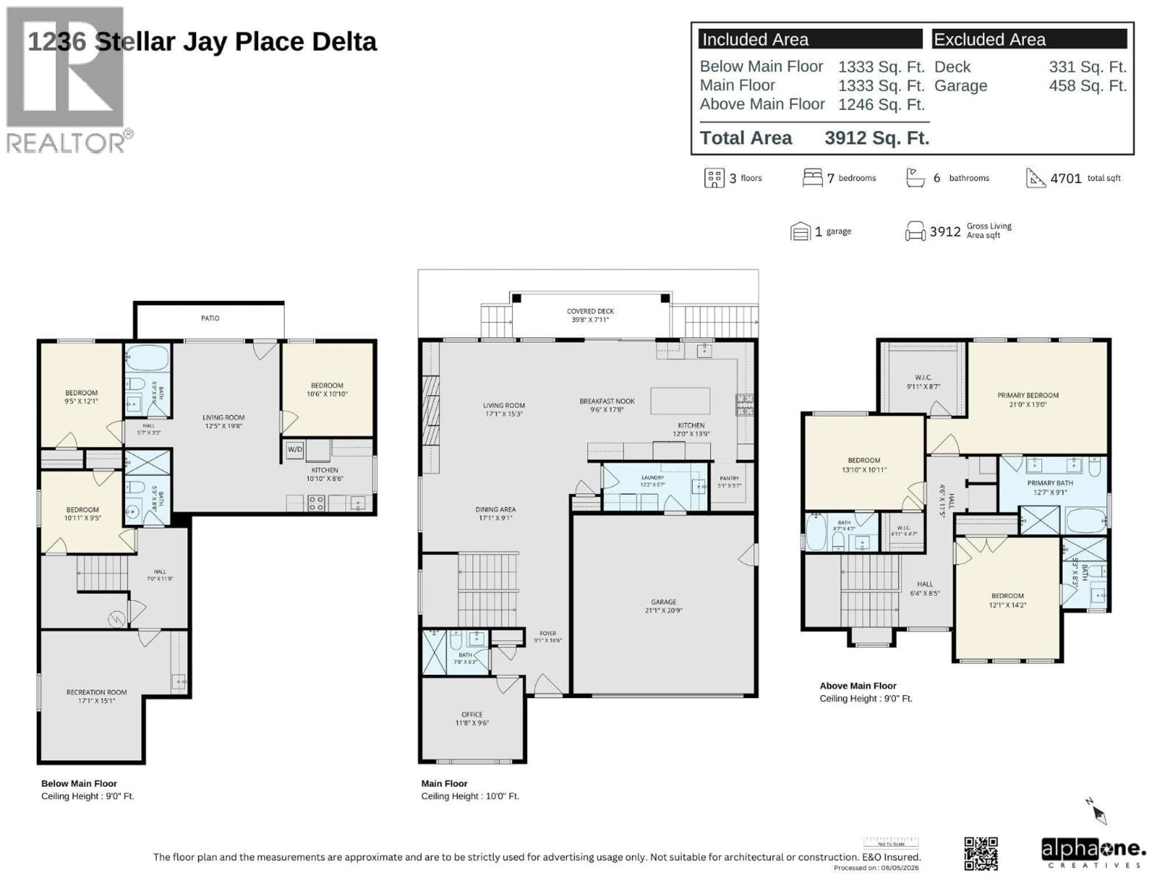 Floor plan for 1236 STELLARS JAY PLACE, Tsawwassen British Columbia V4M0H3