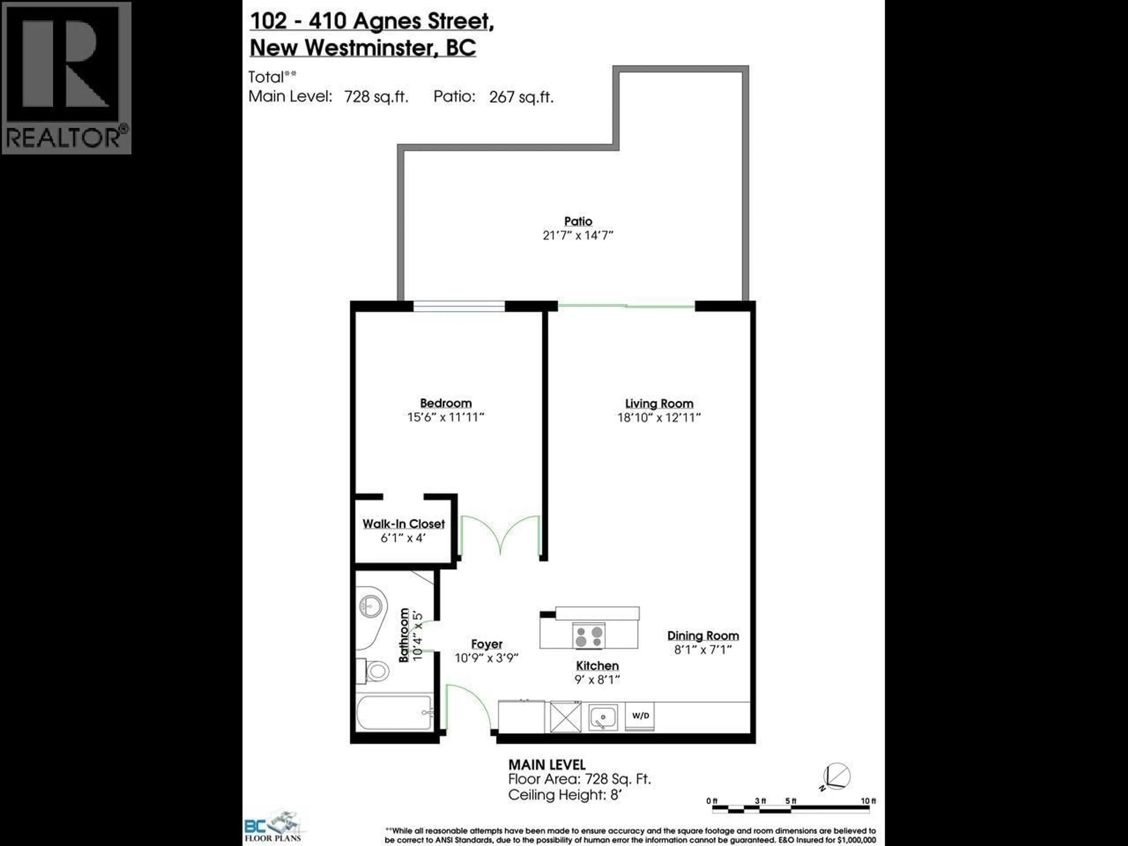 Floor plan for 102 - 410 AGNES STREET, New Westminster British Columbia V3L1G1