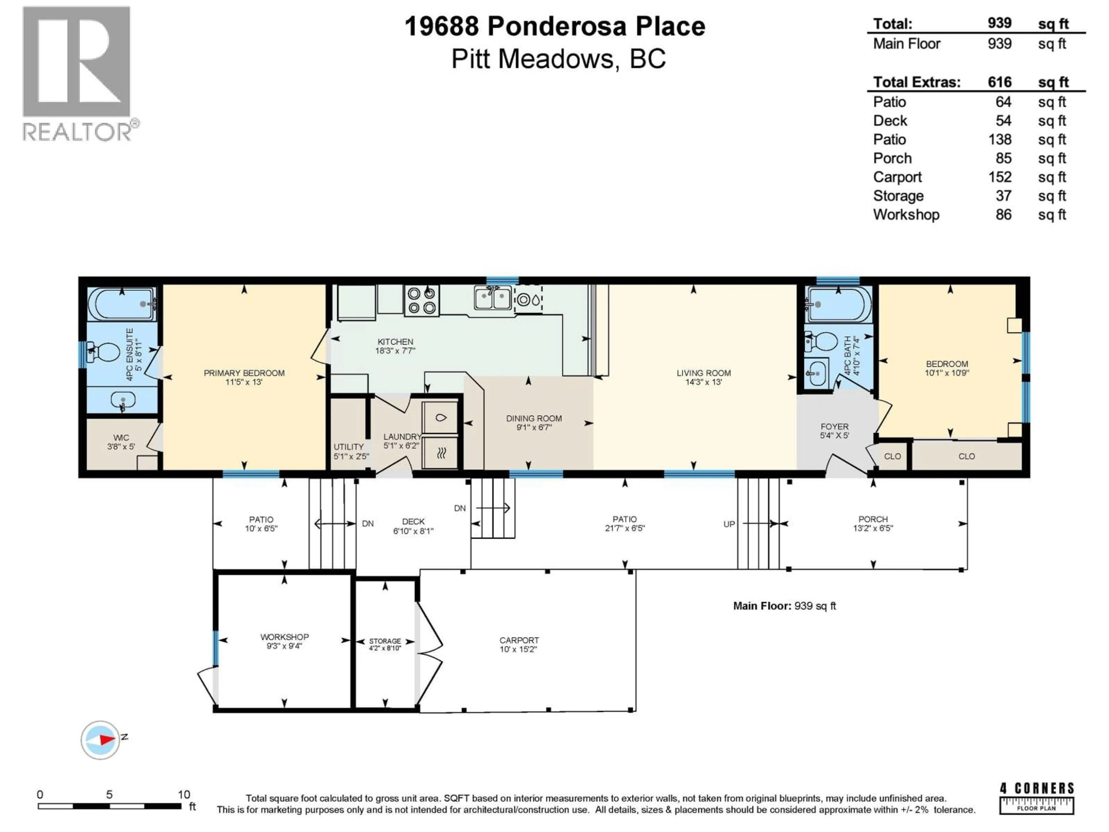 Floor plan for 155 - 19688 PONDEROSA PLACE, Pitt Meadows British Columbia V3Y1Z3