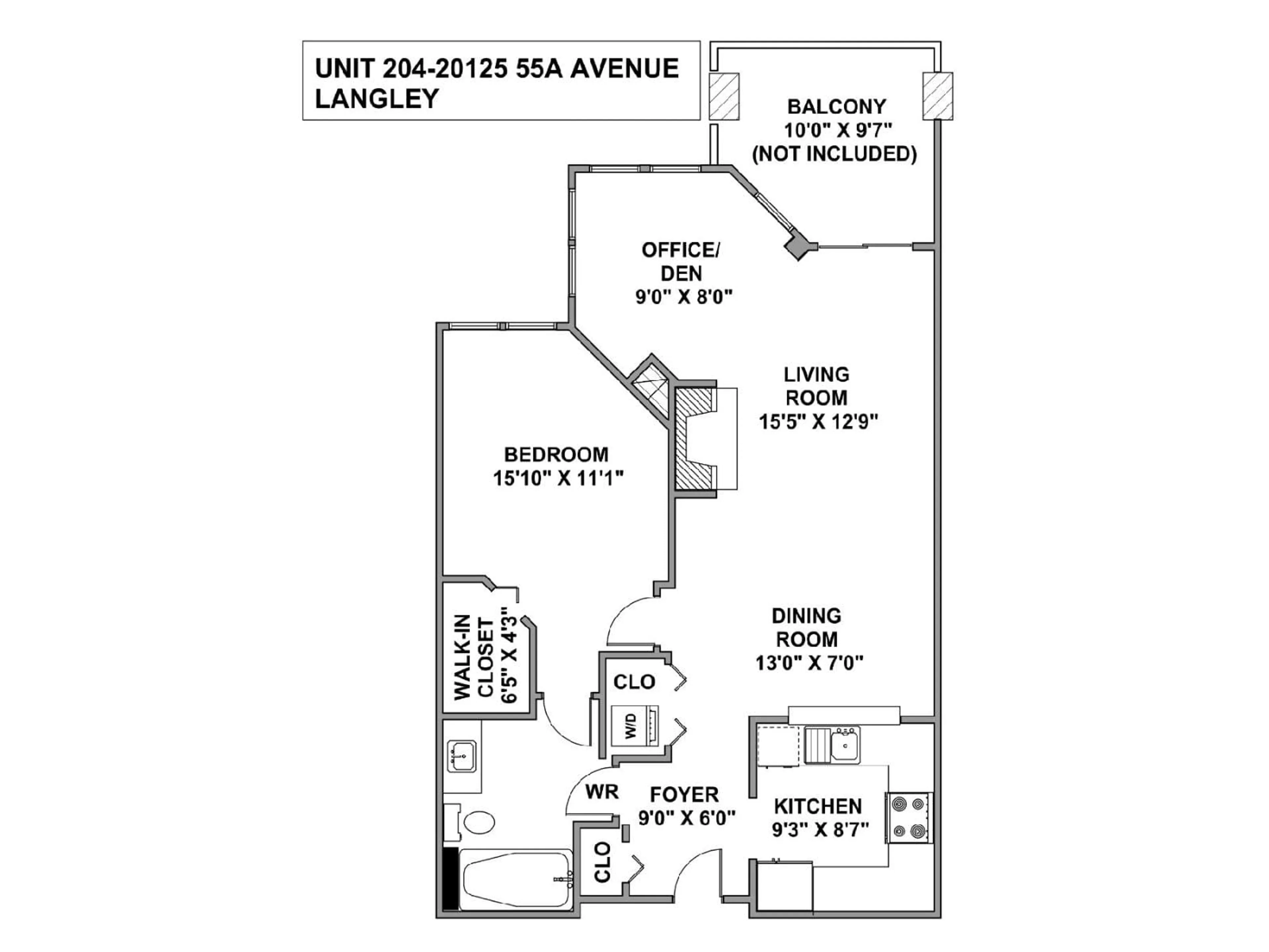 Floor plan for 204 - 20125 55A AVENUE, Langley British Columbia V3A8L6