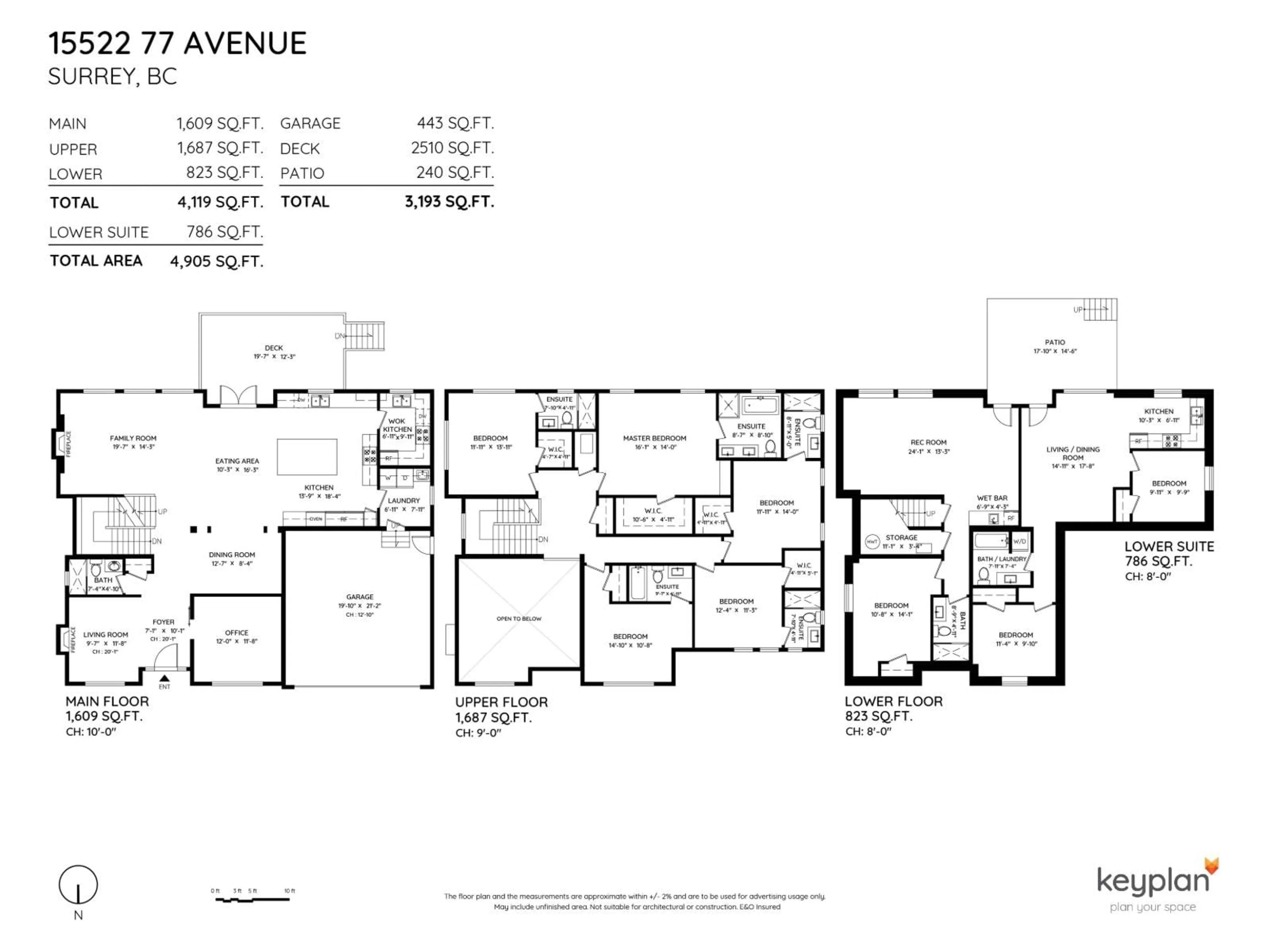 Floor plan for 15522 77 AVENUE, Surrey British Columbia V3S3P2