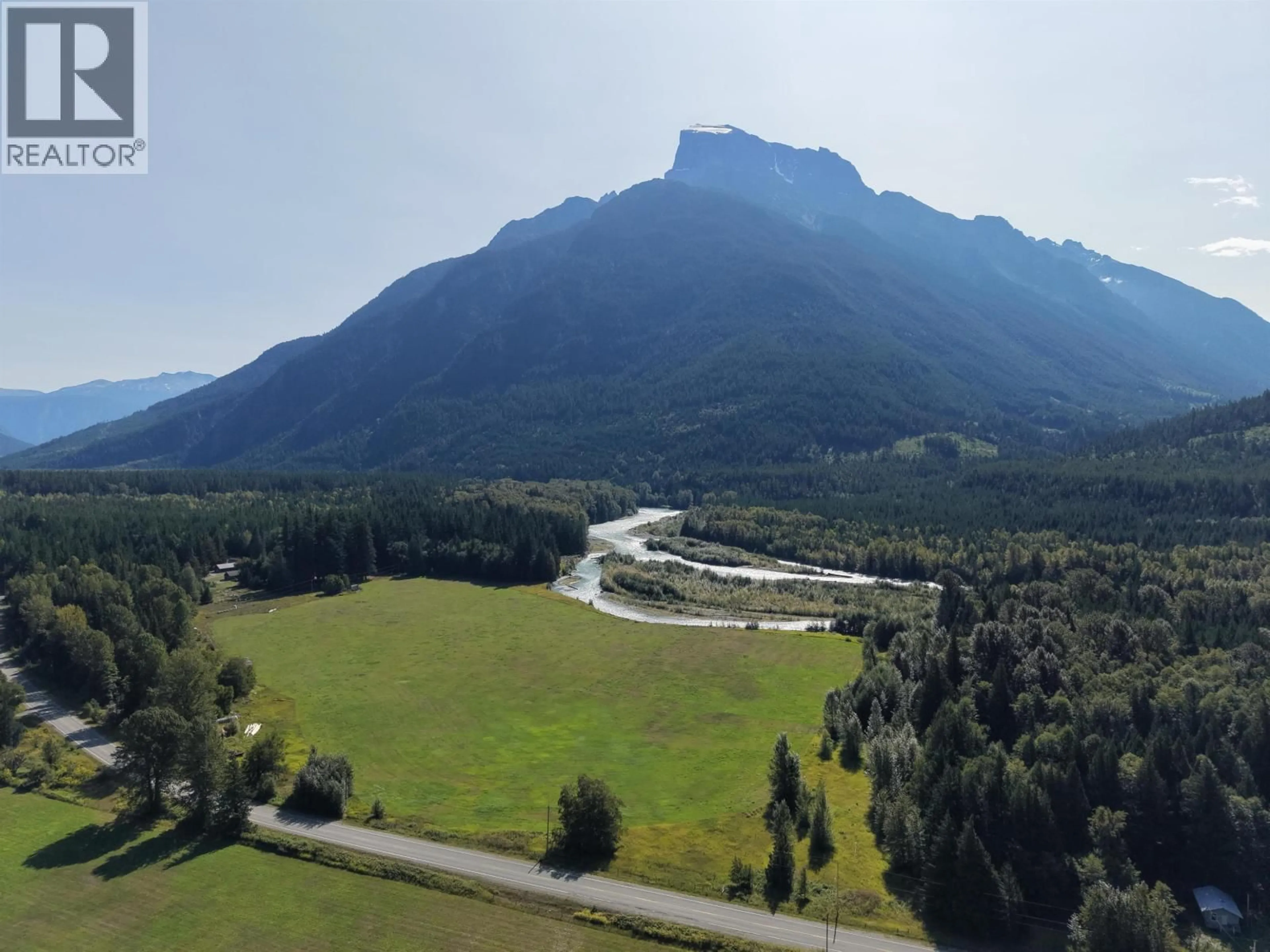A pic from outside/outdoor area/front of a property/back of a property/a pic from drone, mountain view for SW 1/4 - 4892 MACKENZIE 20 HIGHWAY, Bella Coola British Columbia V0T1C0
